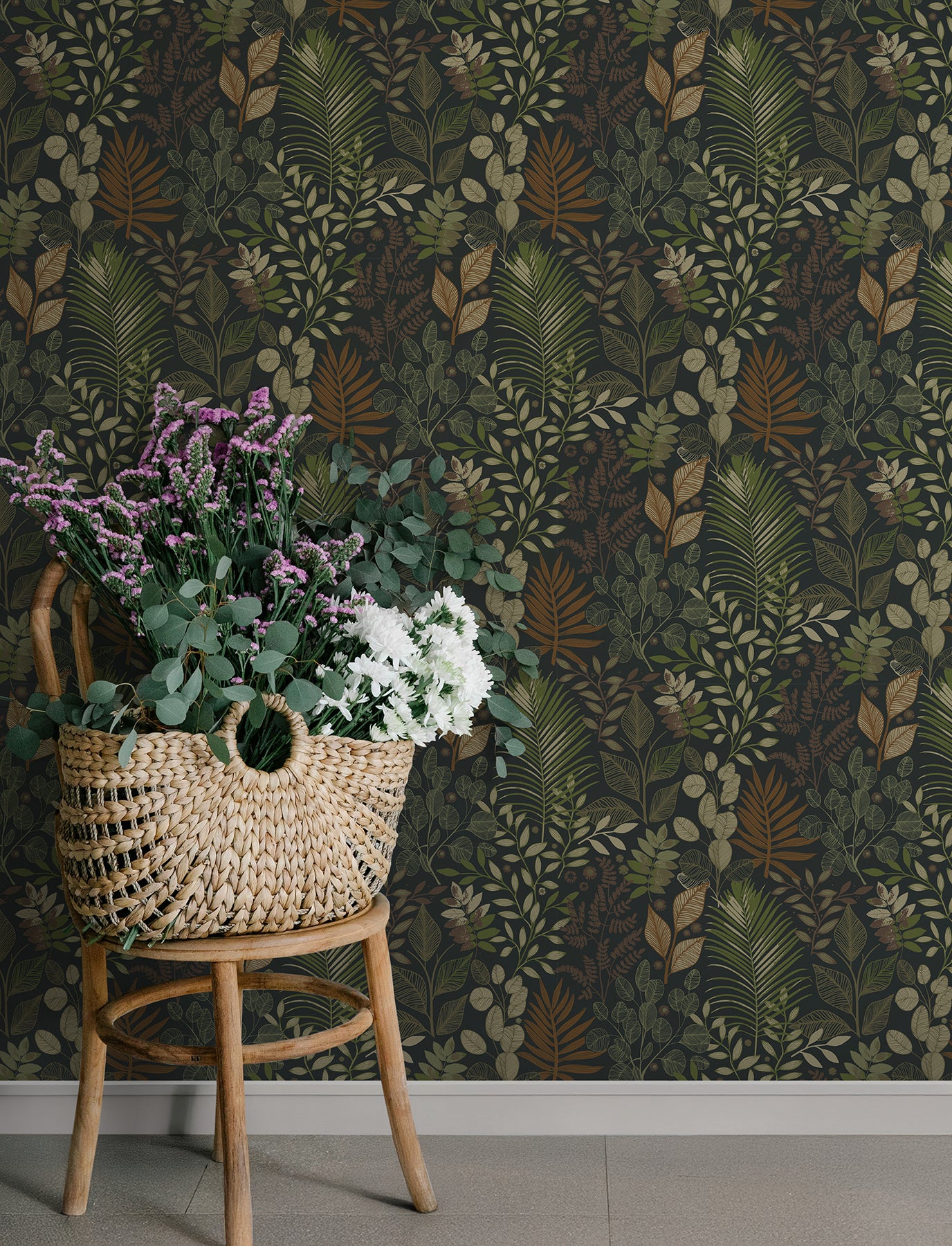 Angslycka wallpaper in black color - pattern number 4201-20104 - by A Street Prints in the Savanna collection