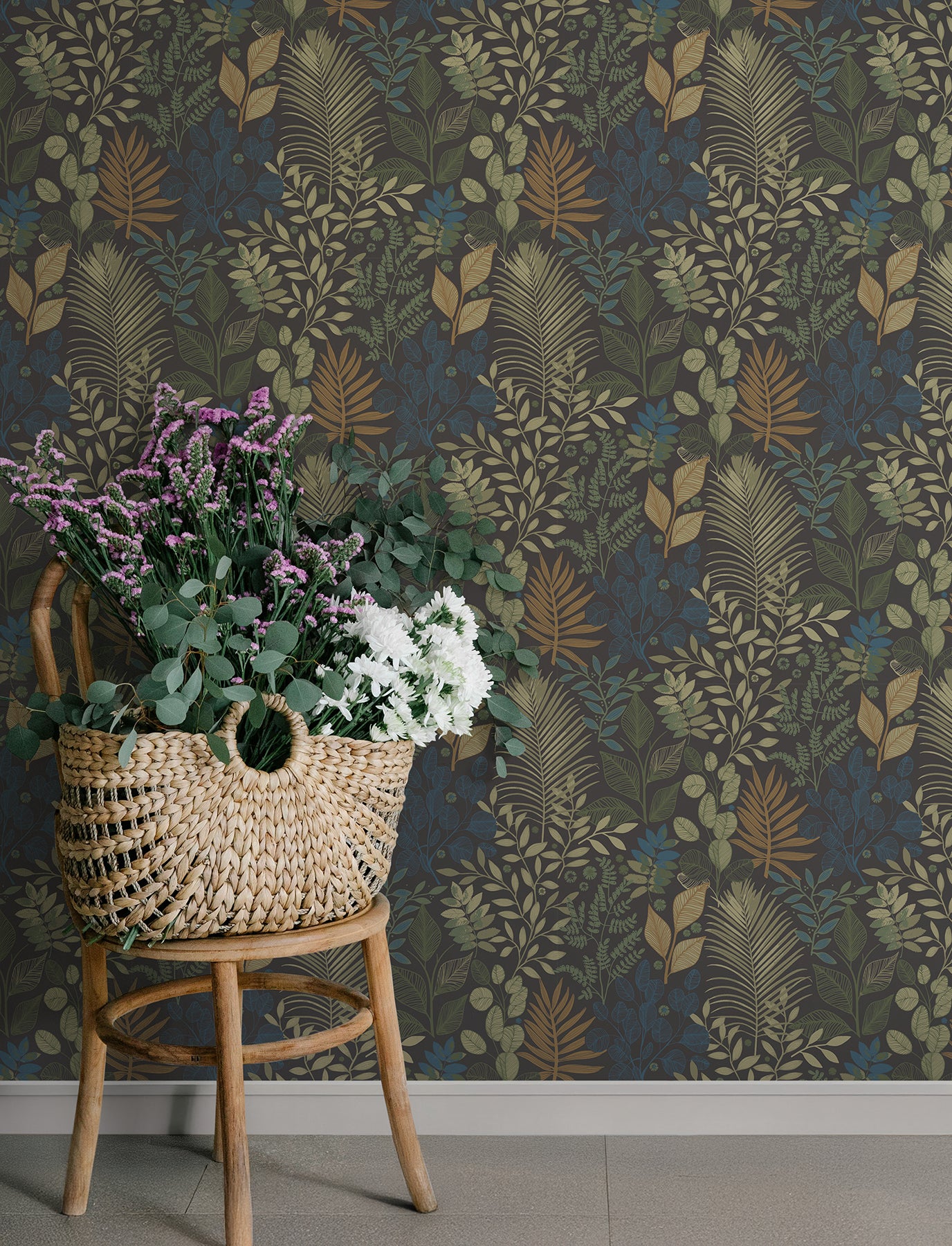 Angslycka wallpaper in charcoal color - pattern number 4201-20105 - by A Street Prints in the Savanna collection