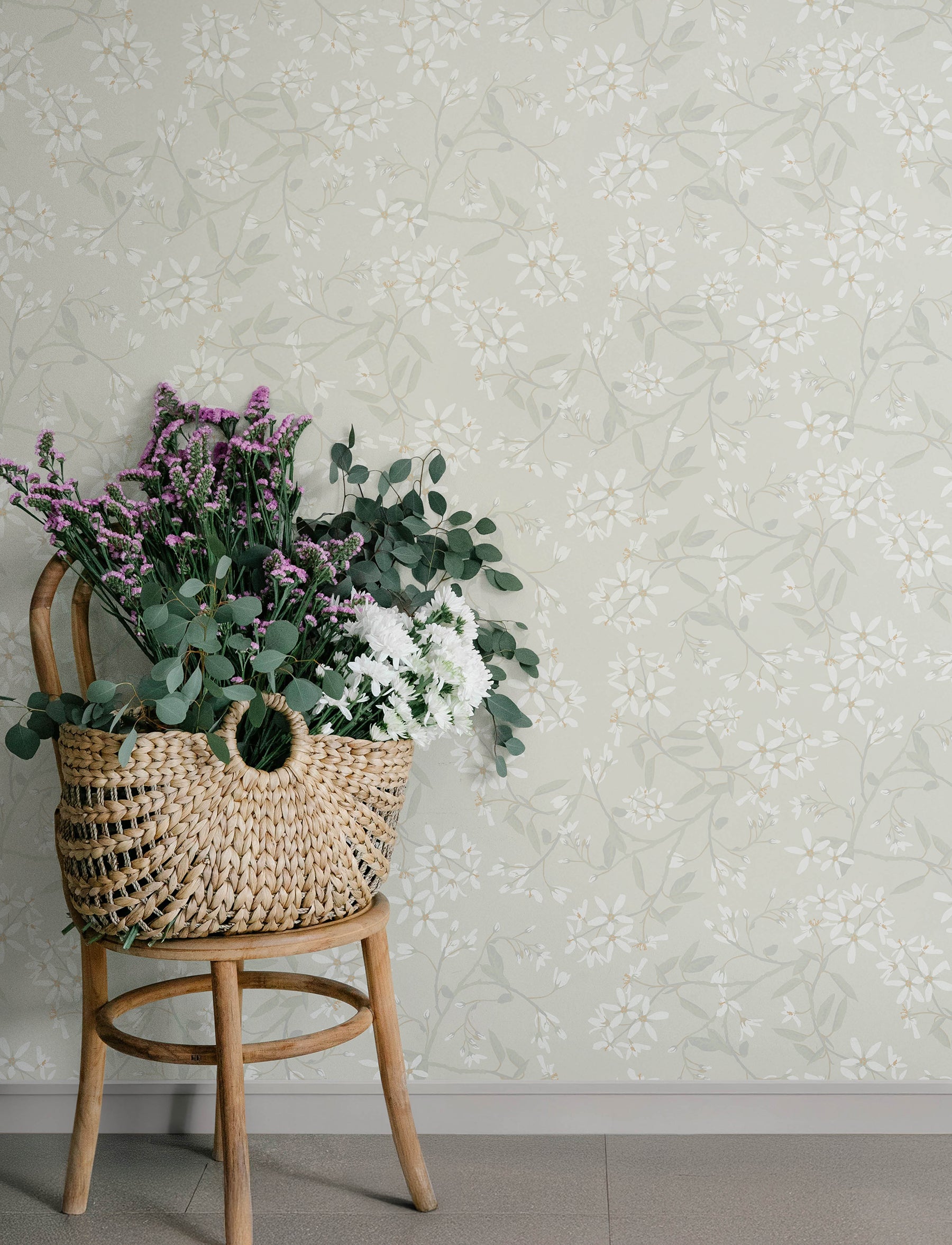 Paradis wallpaper in dove color - pattern number 4201-20110 - by A Street Prints in the Savanna collection