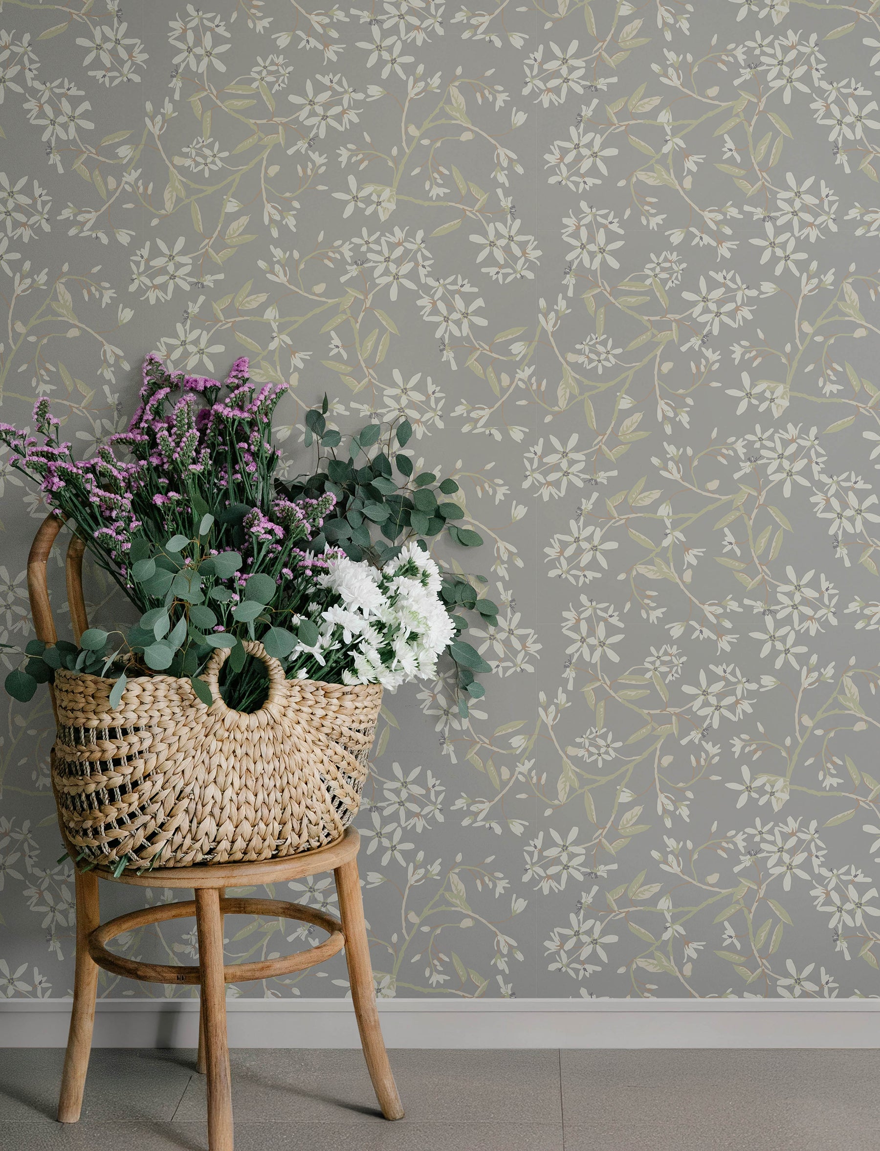 Paradis wallpaper in slate color - pattern number 4201-20114 - by A Street Prints in the Savanna collection