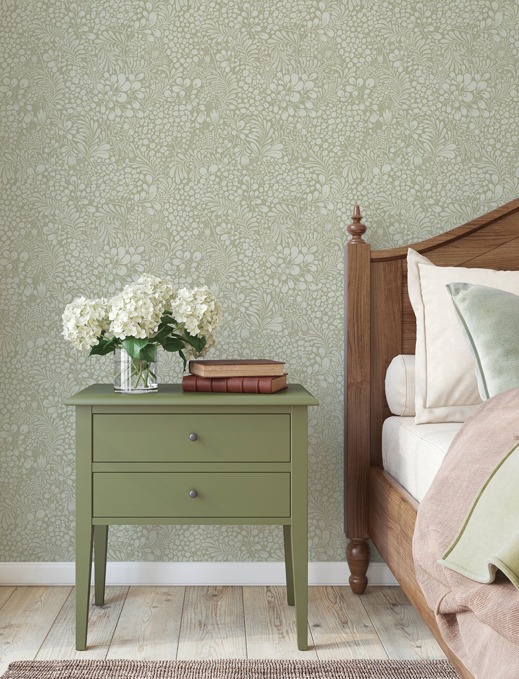 Siv wallpaper in sage color - pattern number 4201-48003 - by A Street Prints in the Savanna collection