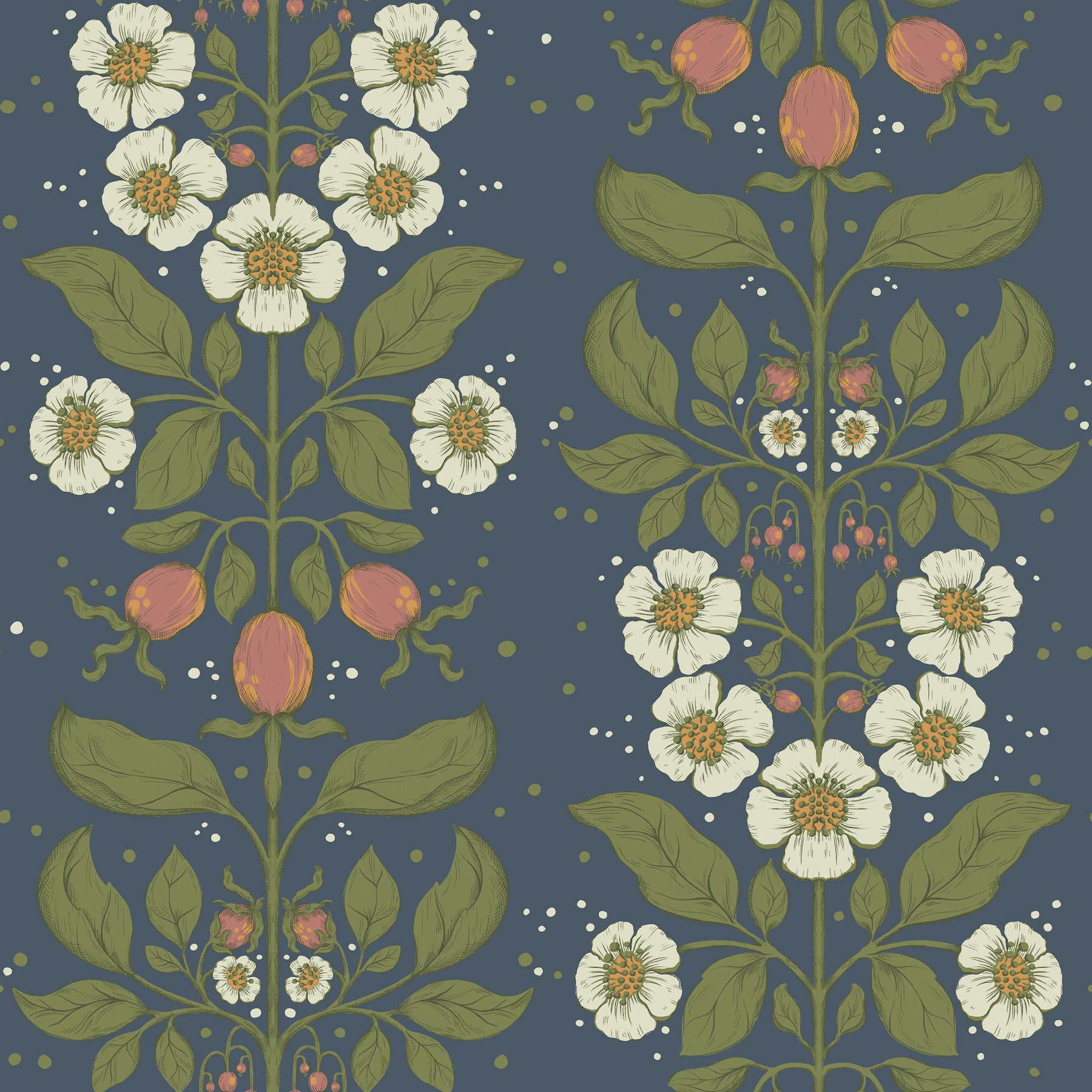 Rosa wallpaper in navy color - pattern number 4201-48013 - by A Street Prints in the Savanna collection