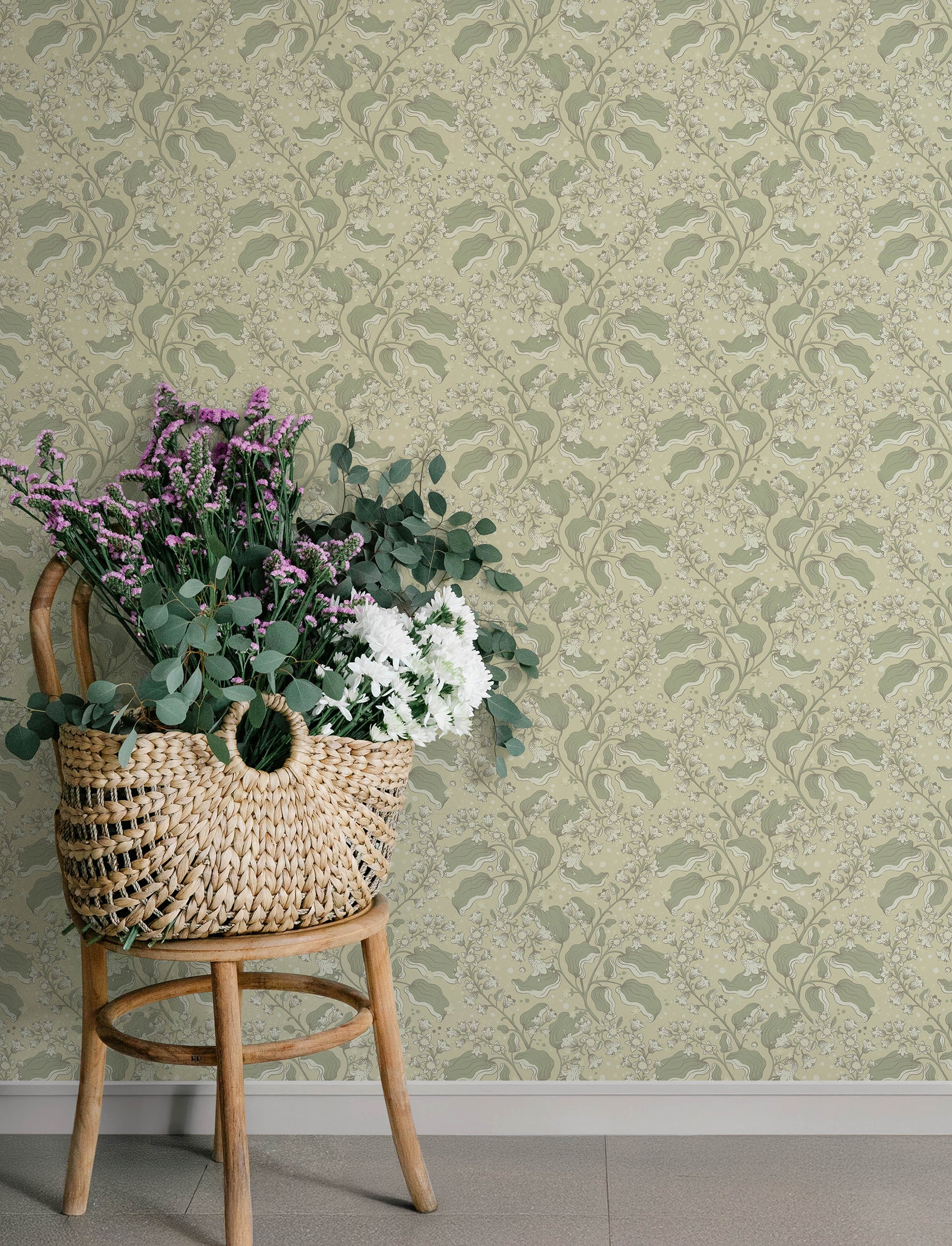 Syren wallpaper in light green color - pattern number 4201-48025 - by A Street Prints in the Savanna collection