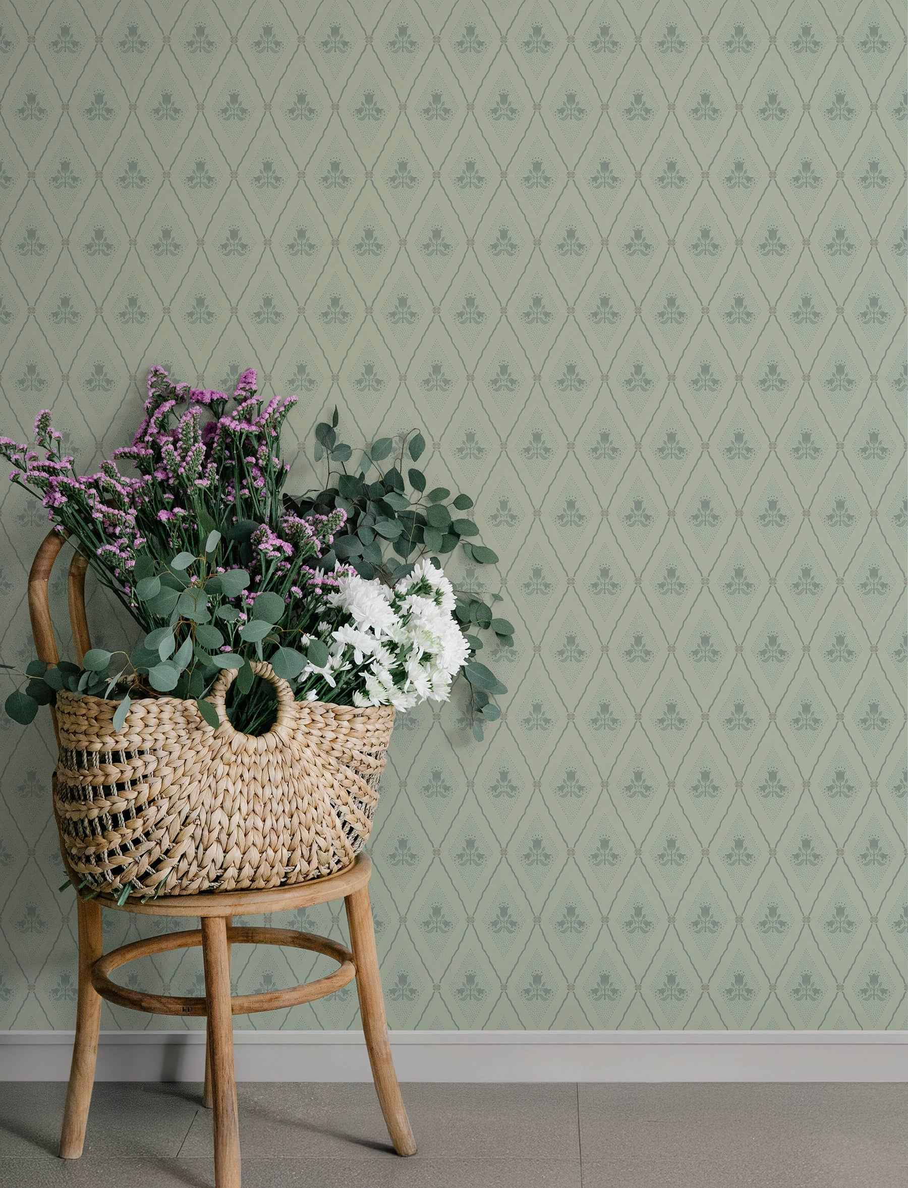 Alma wallpaper in mint color - pattern number 4201-48031 - by A Street Prints in the Savanna collection