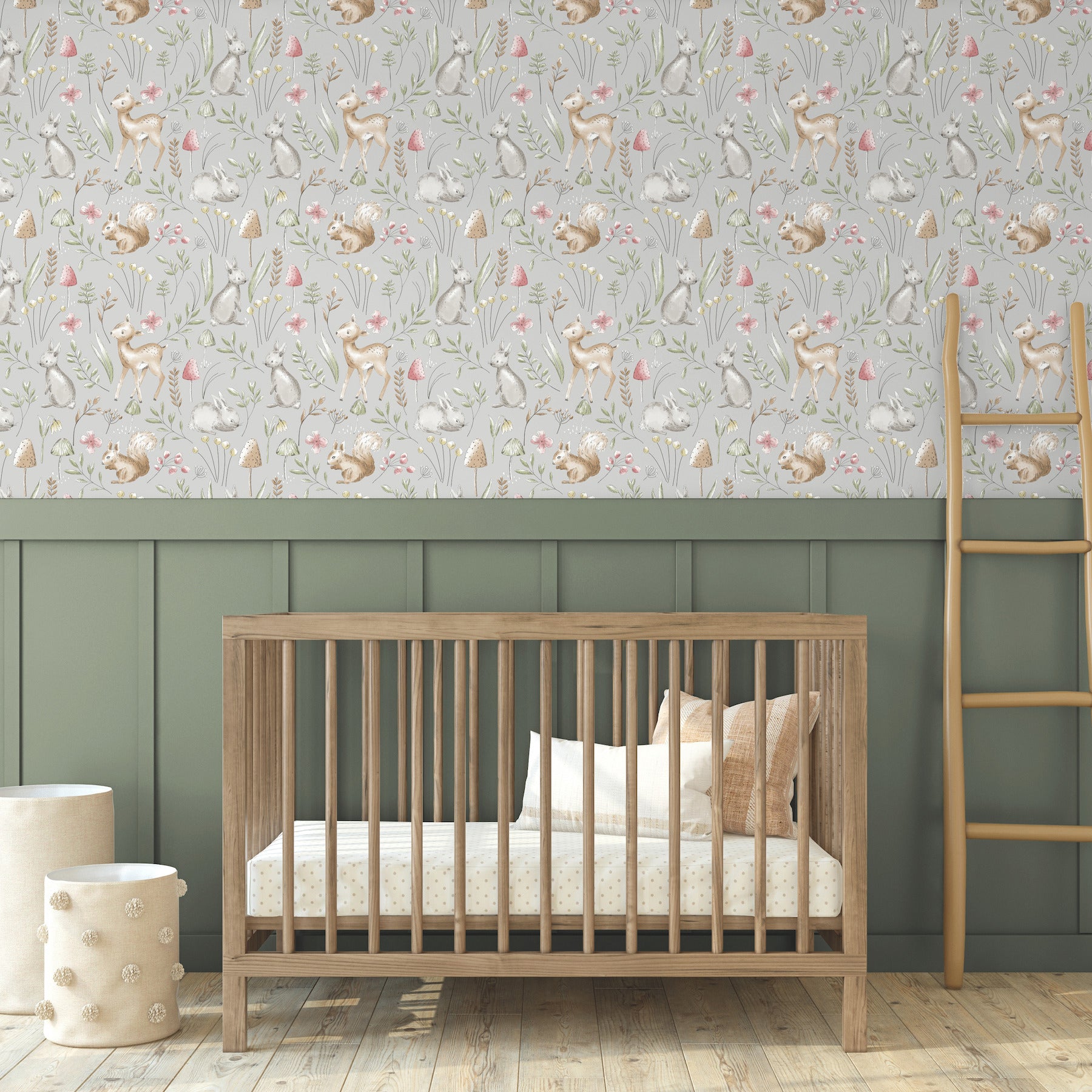 Forest Animals wallpaper in grey color - pattern number 4203-27546 - by Advantage in the A World of Imagination collection