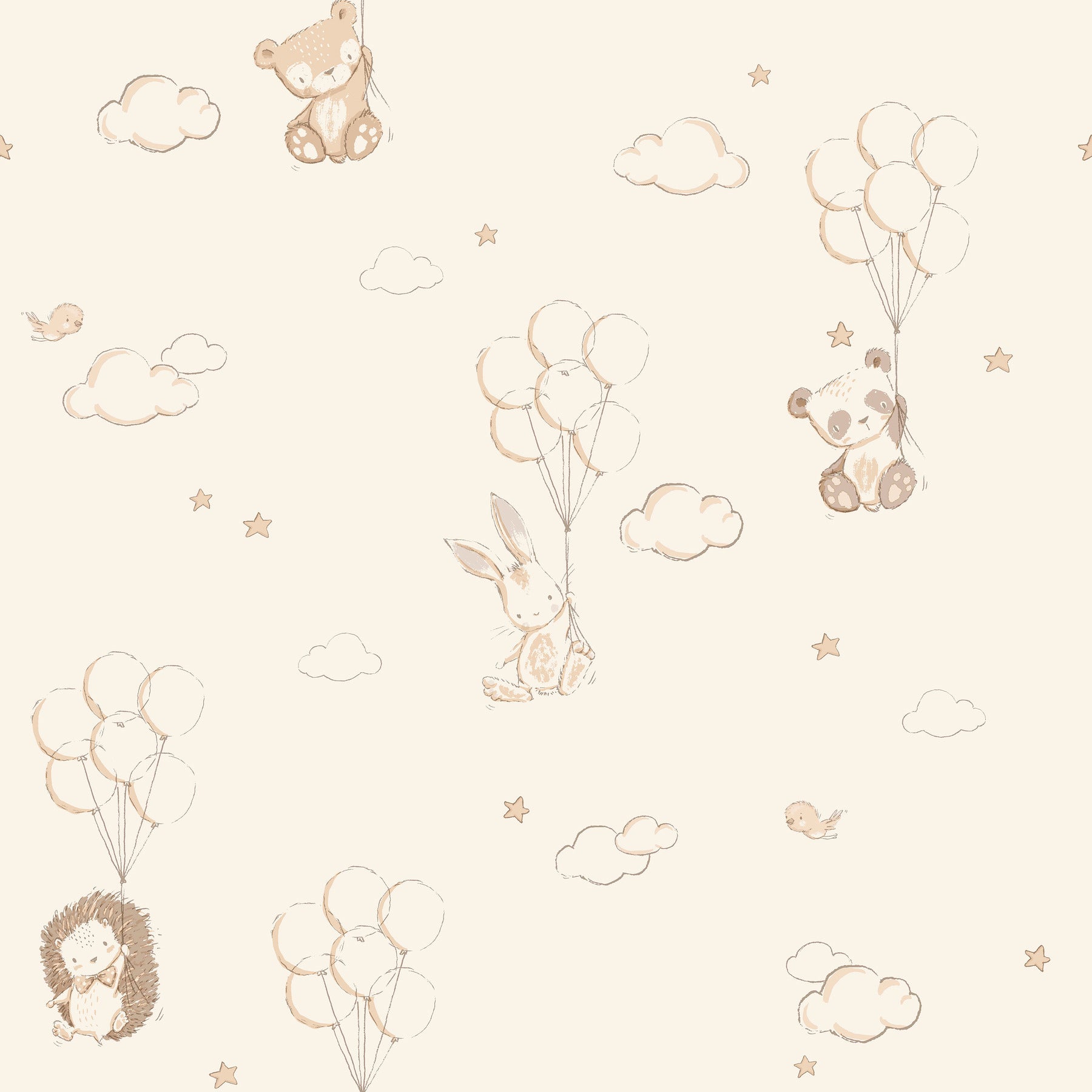 Floating Balloons wallpaper in light brown color - pattern number 4203-27556 - by Advantage in the A World of Imagination collection