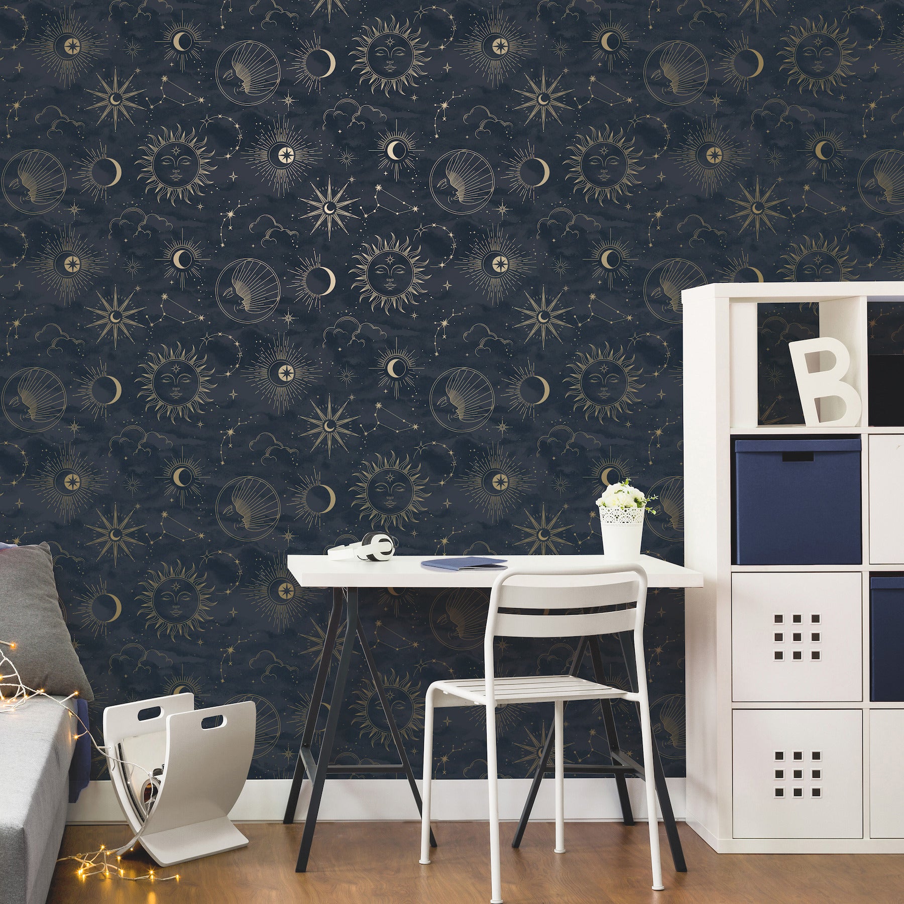 Mystic wallpaper in navy color - pattern number 4203-27587 - by Advantage in the A World of Imagination collection