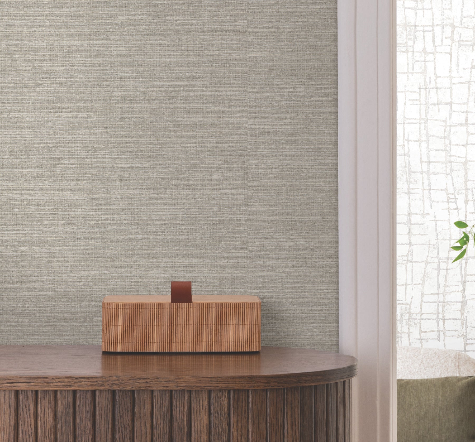 Rhett wallpaper in grey color - pattern number 4207-5428 - by Warner in the Textures and Wovens Resource collection