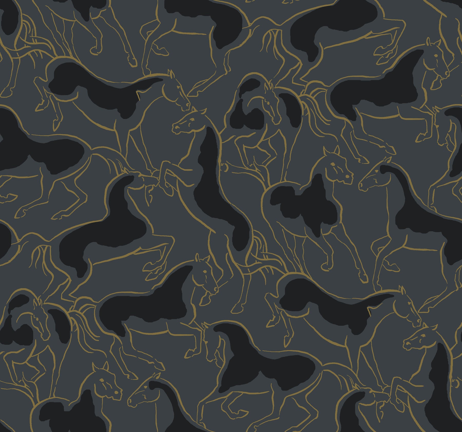 Dressage Wallpaper in gold color - pattern number 4211-83504 - by Ronald Redding in the Private Reserve collection