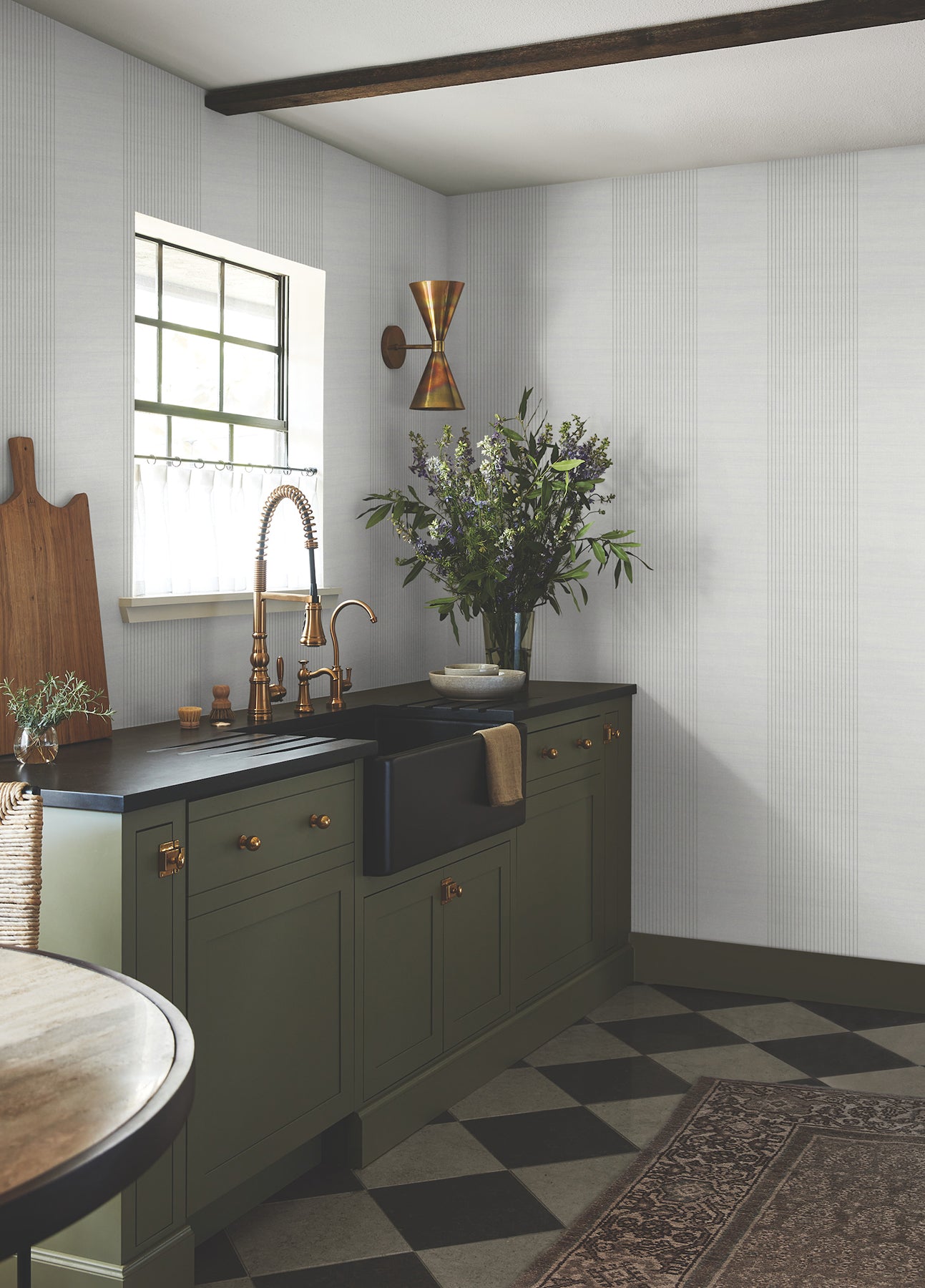 Archer Stripe Wallpaper in grey color - pattern number 4211-83527 - by Ronald Redding in the Private Reserve collection