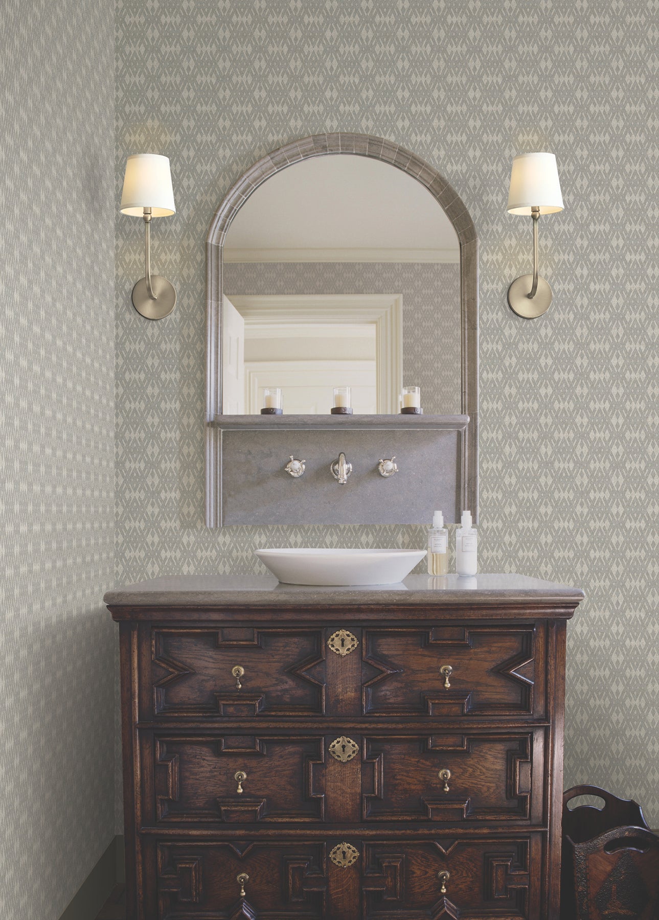 Radcliffe Wallpaper in grey color - pattern number 4211-83545 - by Ronald Redding in the Private Reserve collection