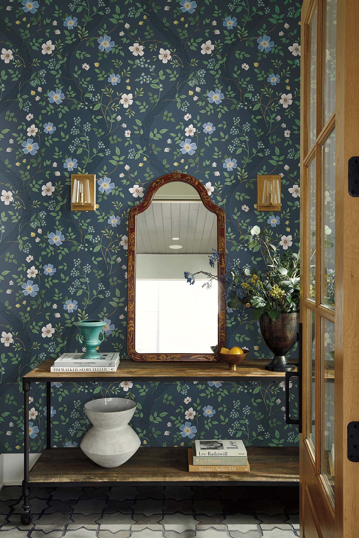 Waverly Wallpaper in Navy color - pattern number 4212-84384 - by Rifle Paper Co in the Rifle Paper Co Fourth Edition collection