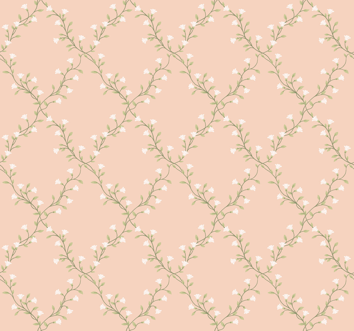 Bellflower Wallpaper in Rose color - pattern number 4212-84386 - by Rifle Paper Co in the Rifle Paper Co Fourth Edition collection