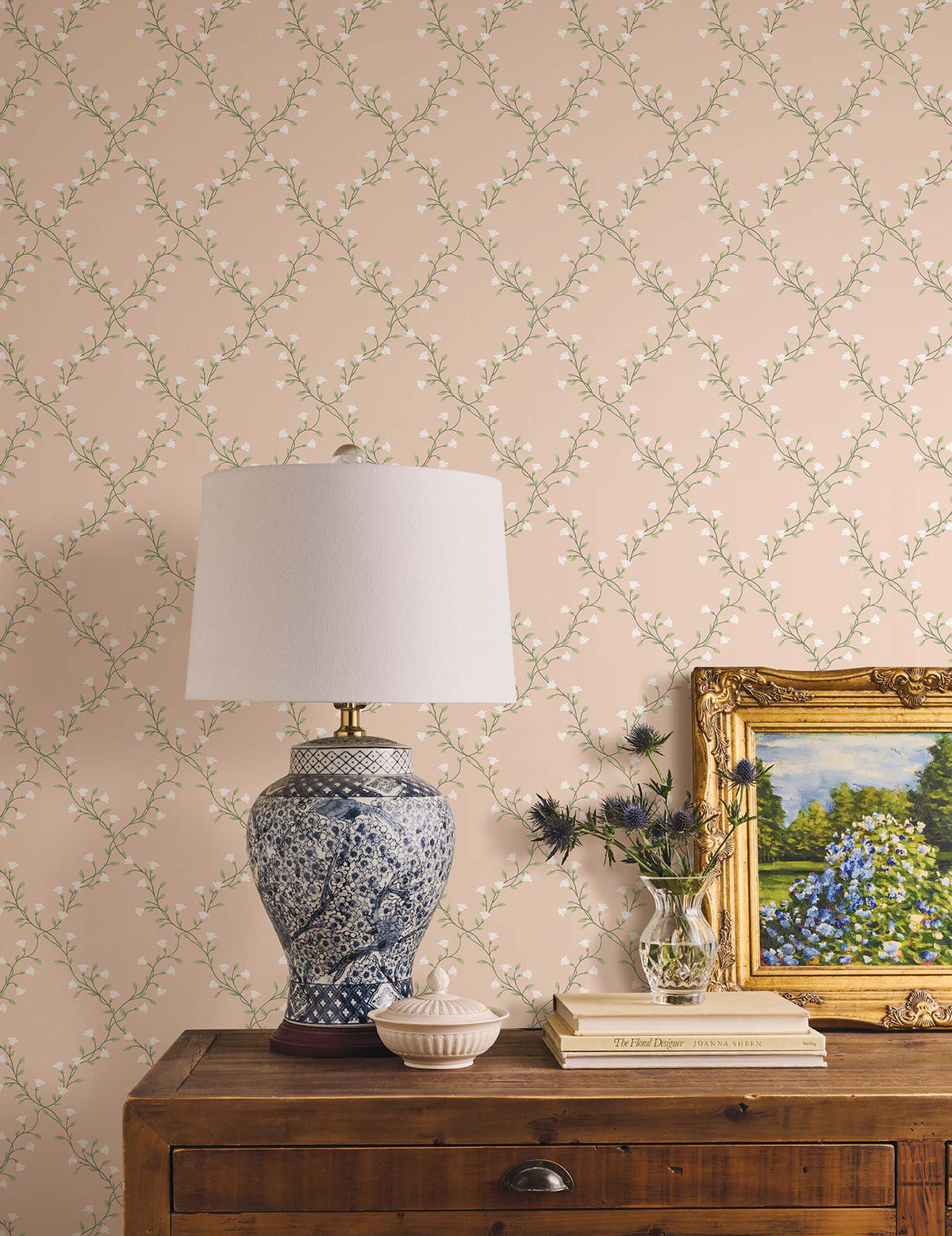 Bellflower Wallpaper in Rose color - pattern number 4212-84386 - by Rifle Paper Co in the Rifle Paper Co Fourth Edition collection