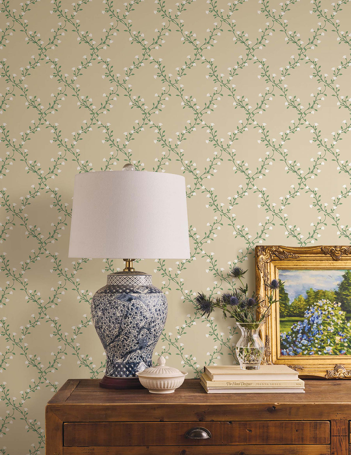 Bellflower Wallpaper in Linen color - pattern number 4212-84387 - by Rifle Paper Co in the Rifle Paper Co Fourth Edition collection