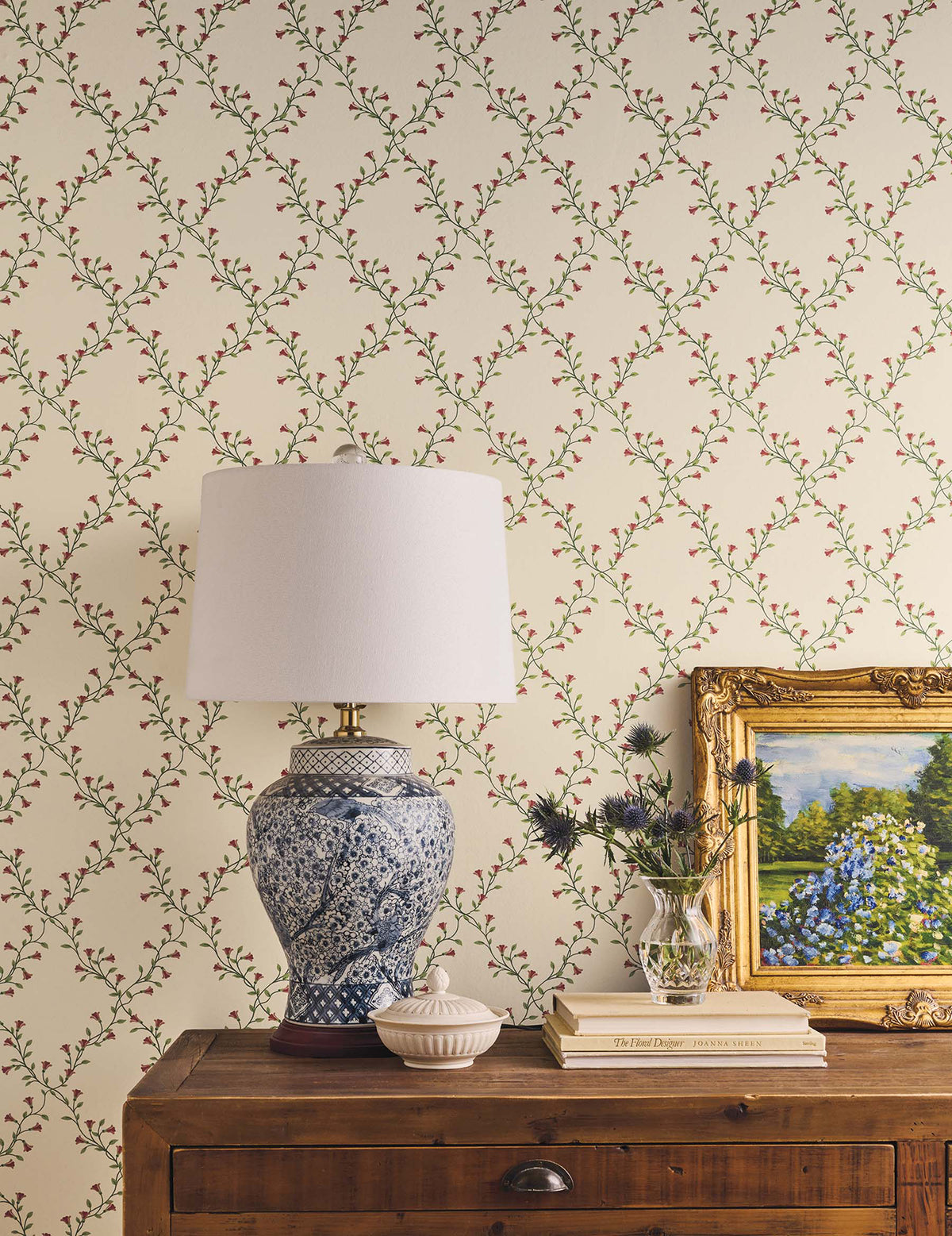 Bellflower Wallpaper in Beige color - pattern number 4212-84388 - by Rifle Paper Co in the Rifle Paper Co Fourth Edition collection