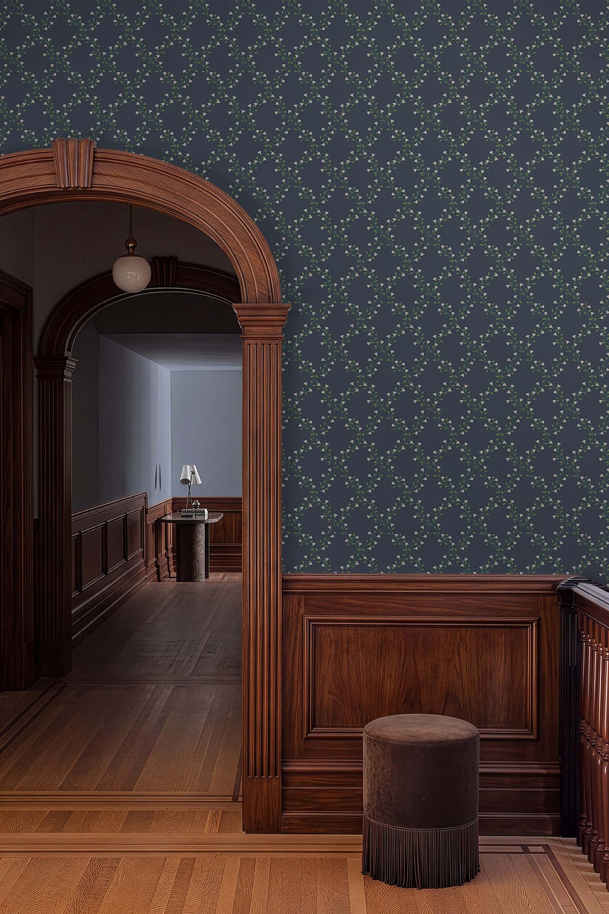 Bellflower Wallpaper in Navy color - pattern number 4212-84390 - by Rifle Paper Co in the Rifle Paper Co Fourth Edition collection
