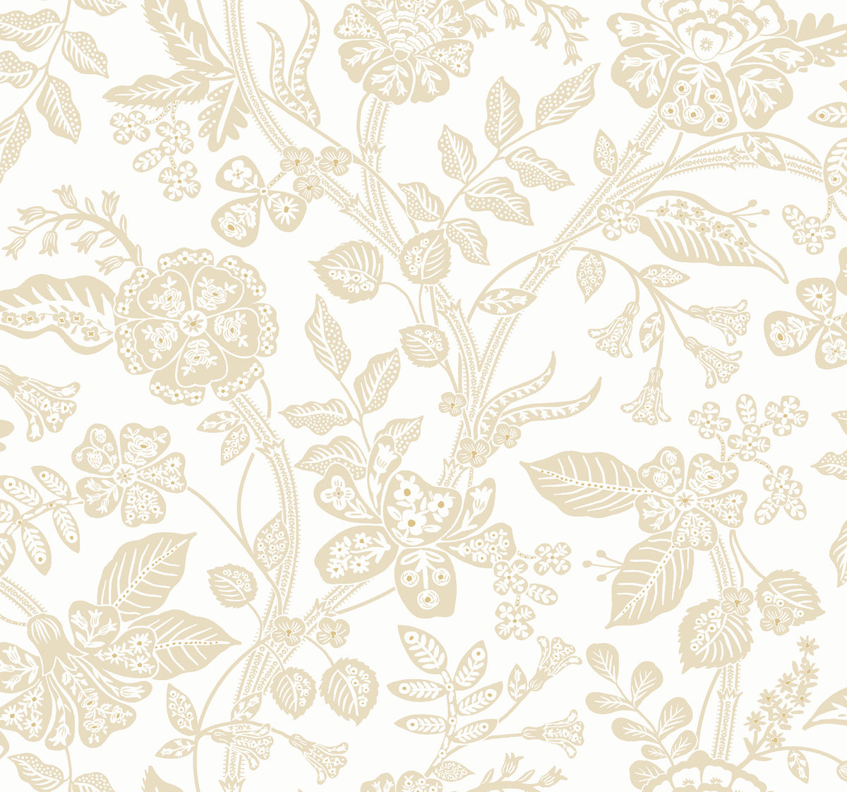 Gracie Garden Wallpaper in Beige & White color - pattern number 4212-84402 - by Rifle Paper Co in the Rifle Paper Co Fourth Edition collection