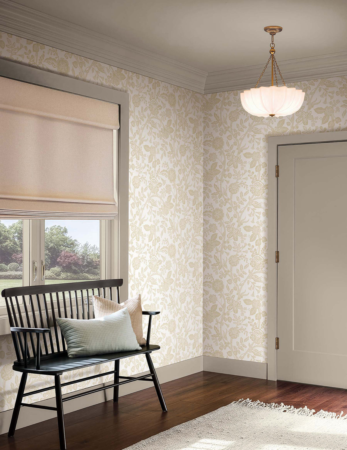 Gracie Garden Wallpaper in Beige & White color - pattern number 4212-84402 - by Rifle Paper Co in the Rifle Paper Co Fourth Edition collection