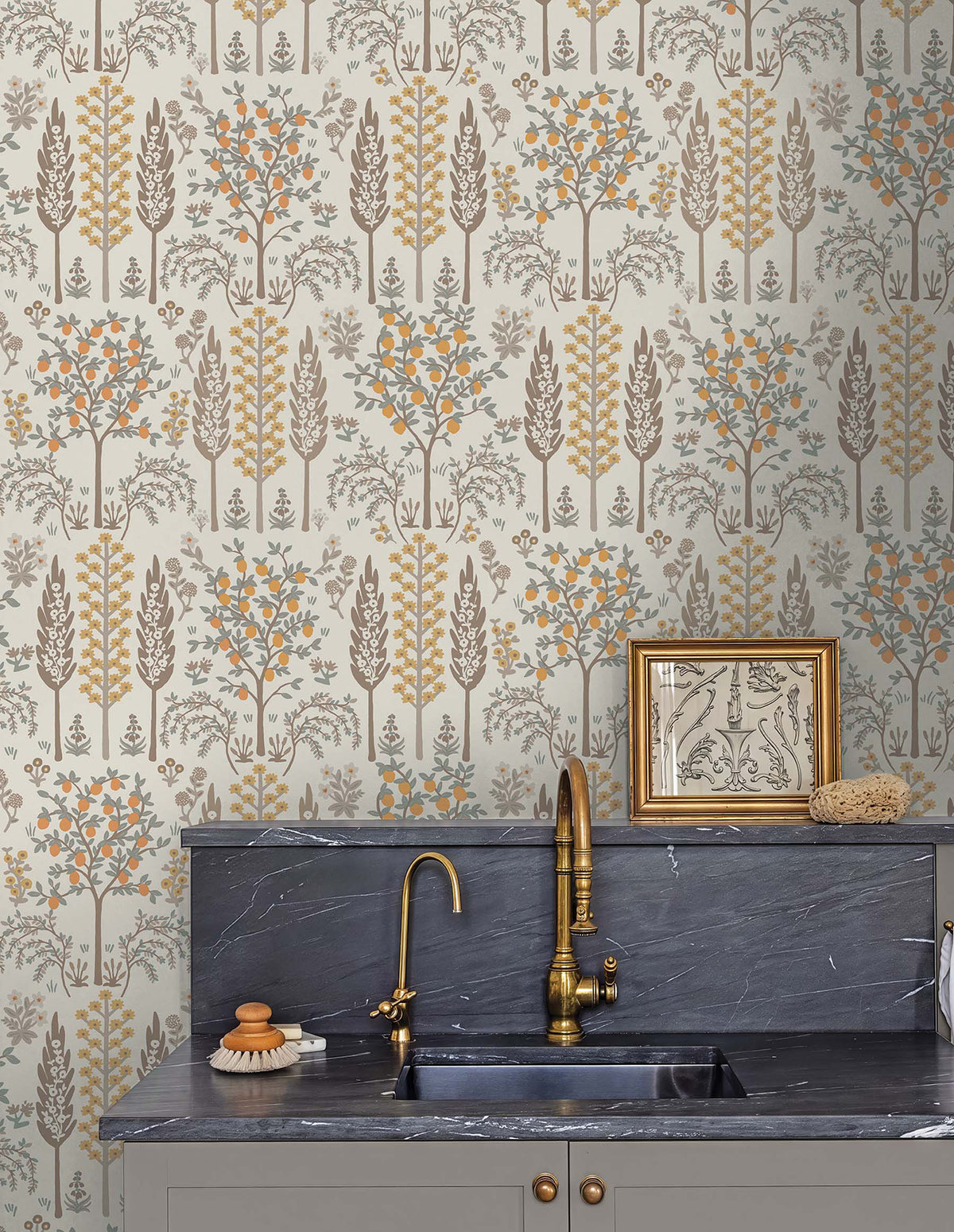 Fenna Wallpaper in Gold color - pattern number 4212-84410 - by Rifle Paper Co in the Rifle Paper Co Fourth Edition collection