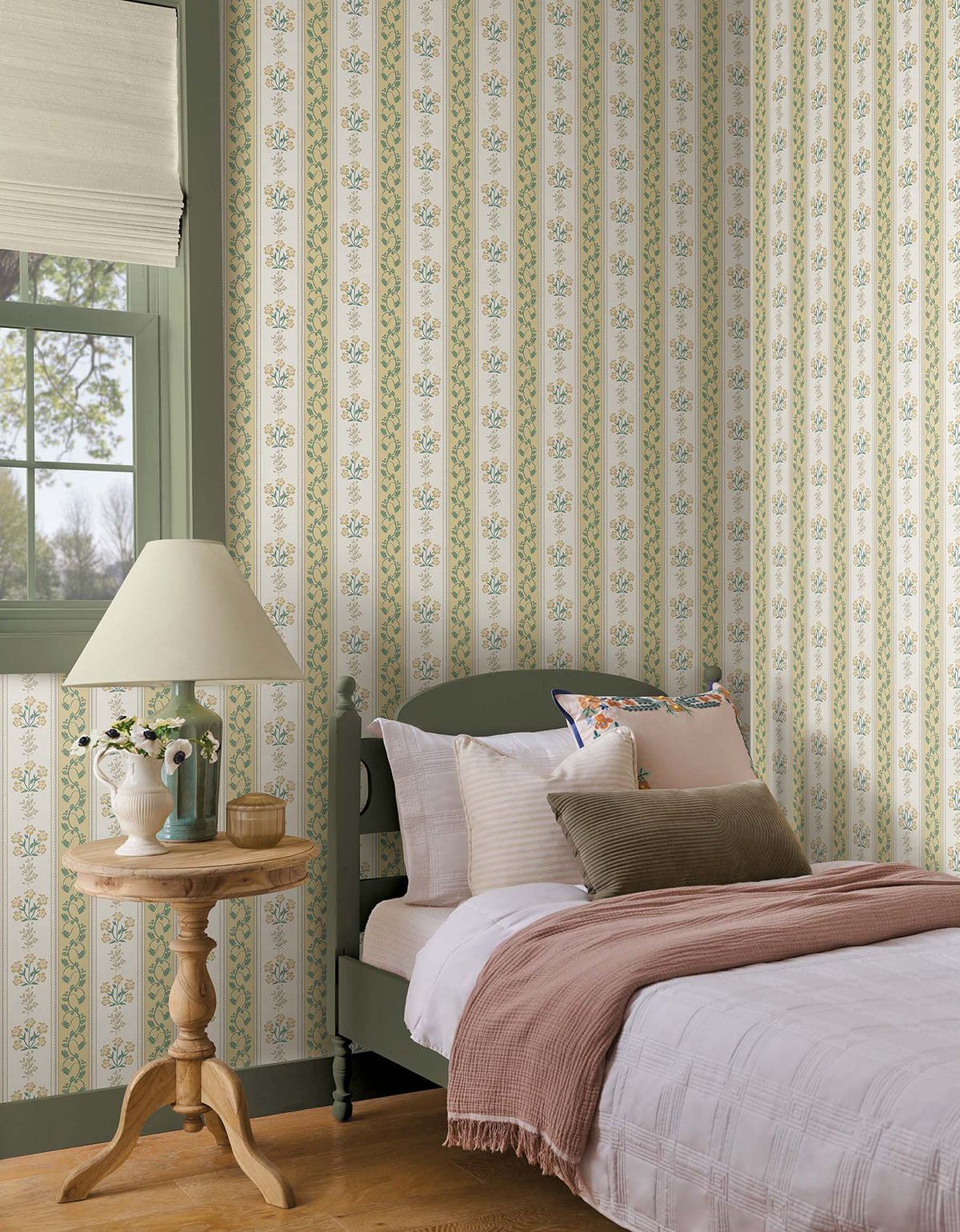 Portico Wallpaper in Gold & Cream color - pattern number 4212-84417 - by Rifle Paper Co in the Rifle Paper Co Fourth Edition collection