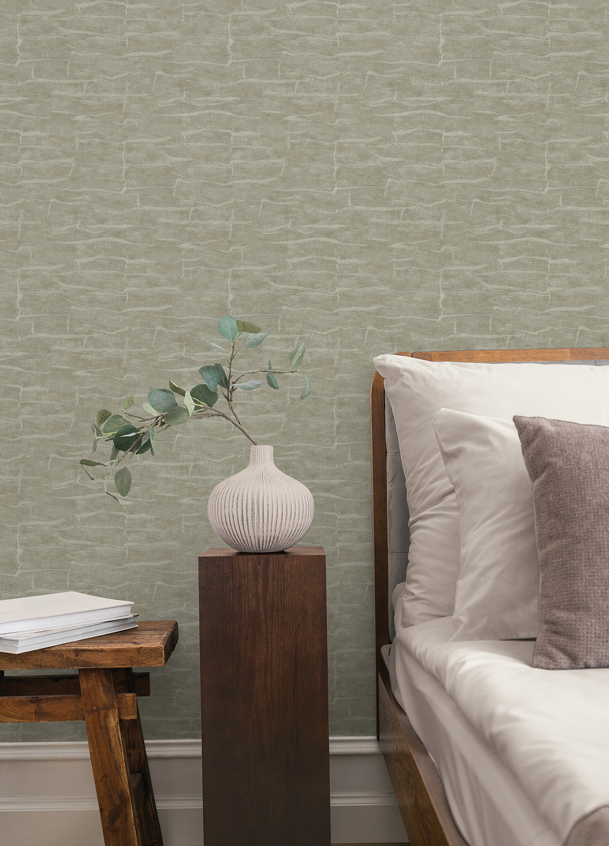 Sculpted Burlap Textured Wallpaper in Moss color - pattern number 4228-84110 - by York in the Maestro collection