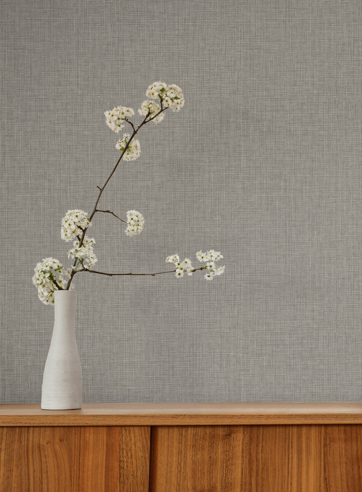 Egyptian Linen Faux Fabric Wallpaper in Ash color - pattern number 4228-84115 - by York in the Maestro collection