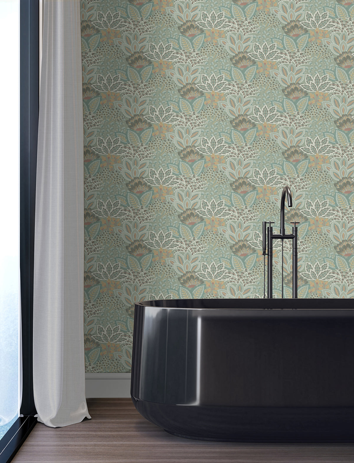 Catherine Botanical Wallpaper in Sage color - pattern number 4228-84116 - by York in the Maestro collection