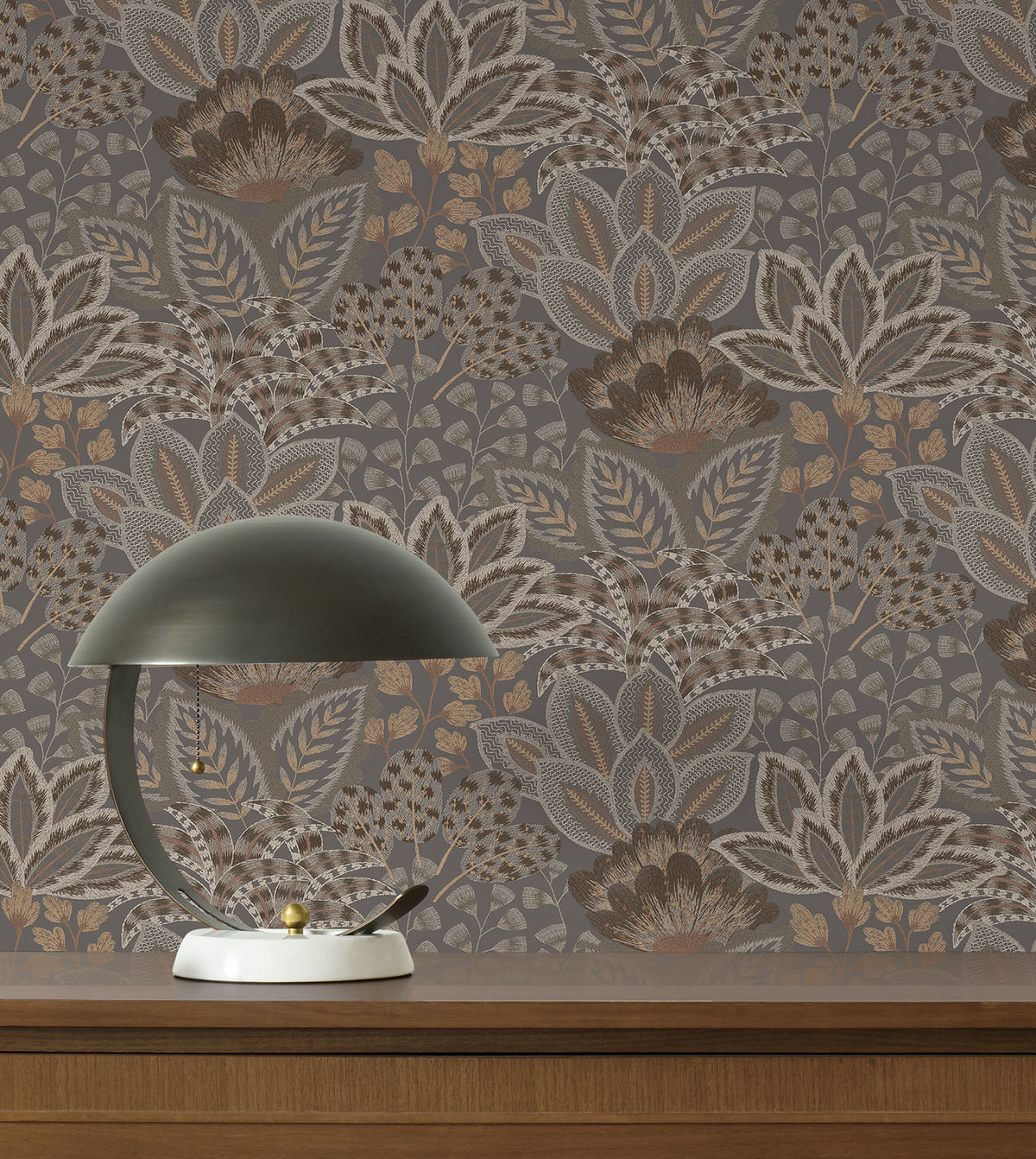Catherine Botanical Wallpaper in Chocolate color - pattern number 4228-84122 - by York in the Maestro collection