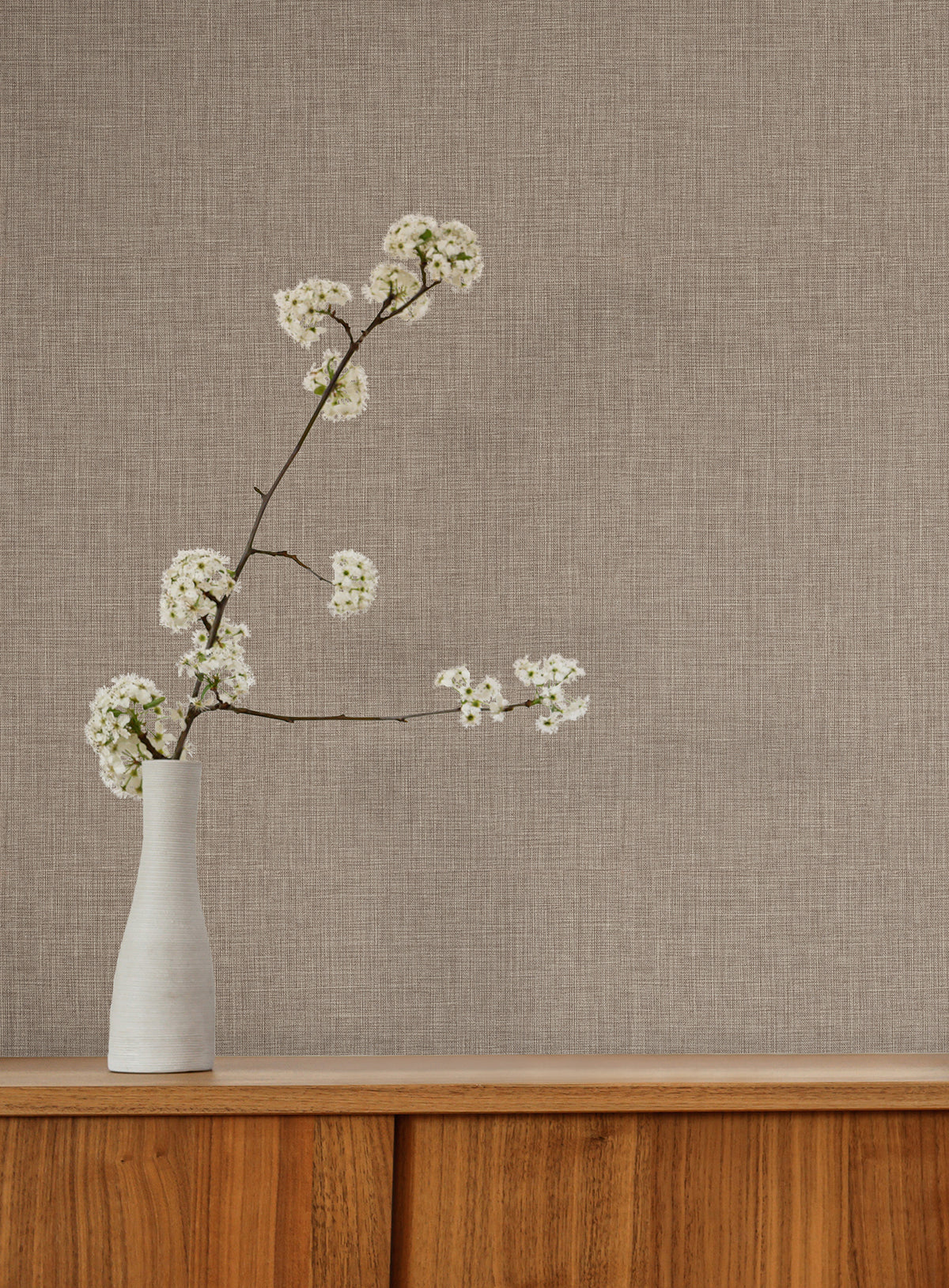 Egyptian Linen Faux Fabric Wallpaper in Brown color - pattern number 4228-84123 - by York in the Maestro collection