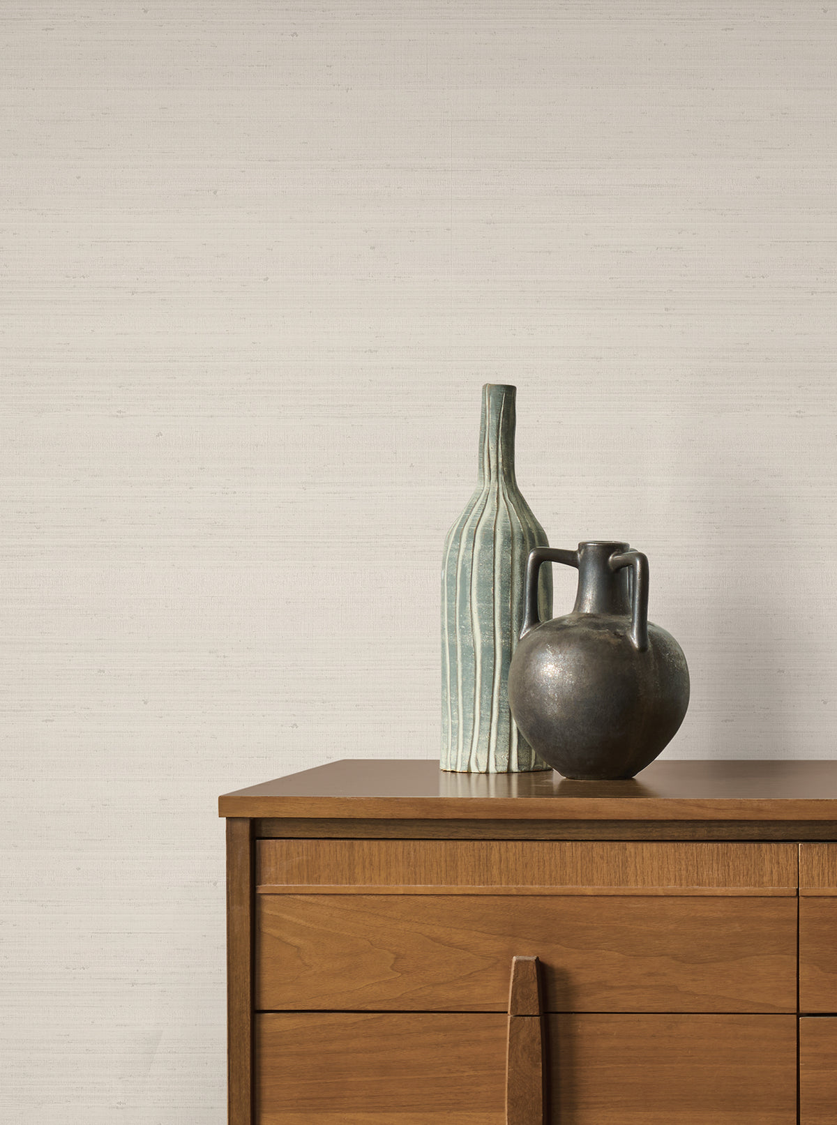 Fine Silk Faux Fabric Wallpaper in Bone color - pattern number 4228-84130 - by York in the Maestro collection