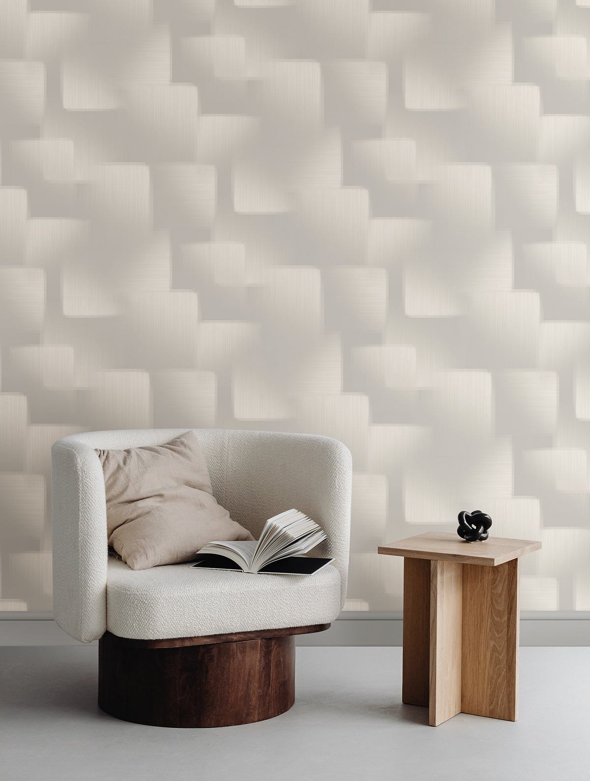 Silk Madras Abstract Geometric Wallpaper in Light Grey color - pattern number 4228-84134 - by York in the Maestro collection