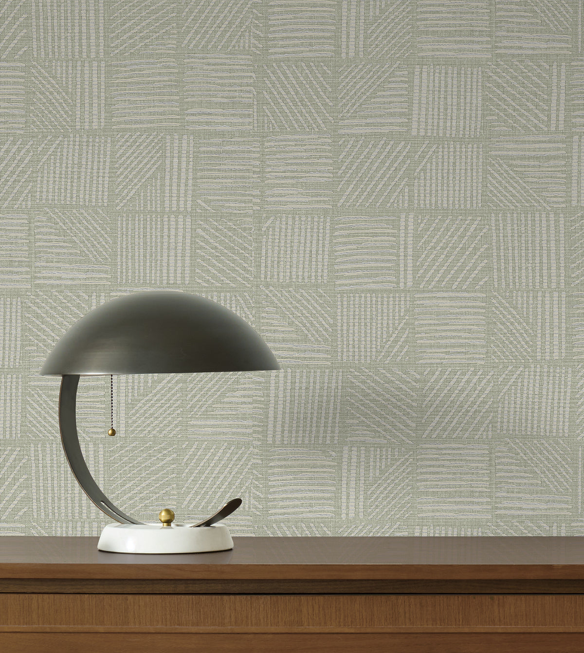 Chiseled Patchwork Faux Fabric Wallpaper in Sage color - pattern number 4228-84157 - by York in the Maestro collection