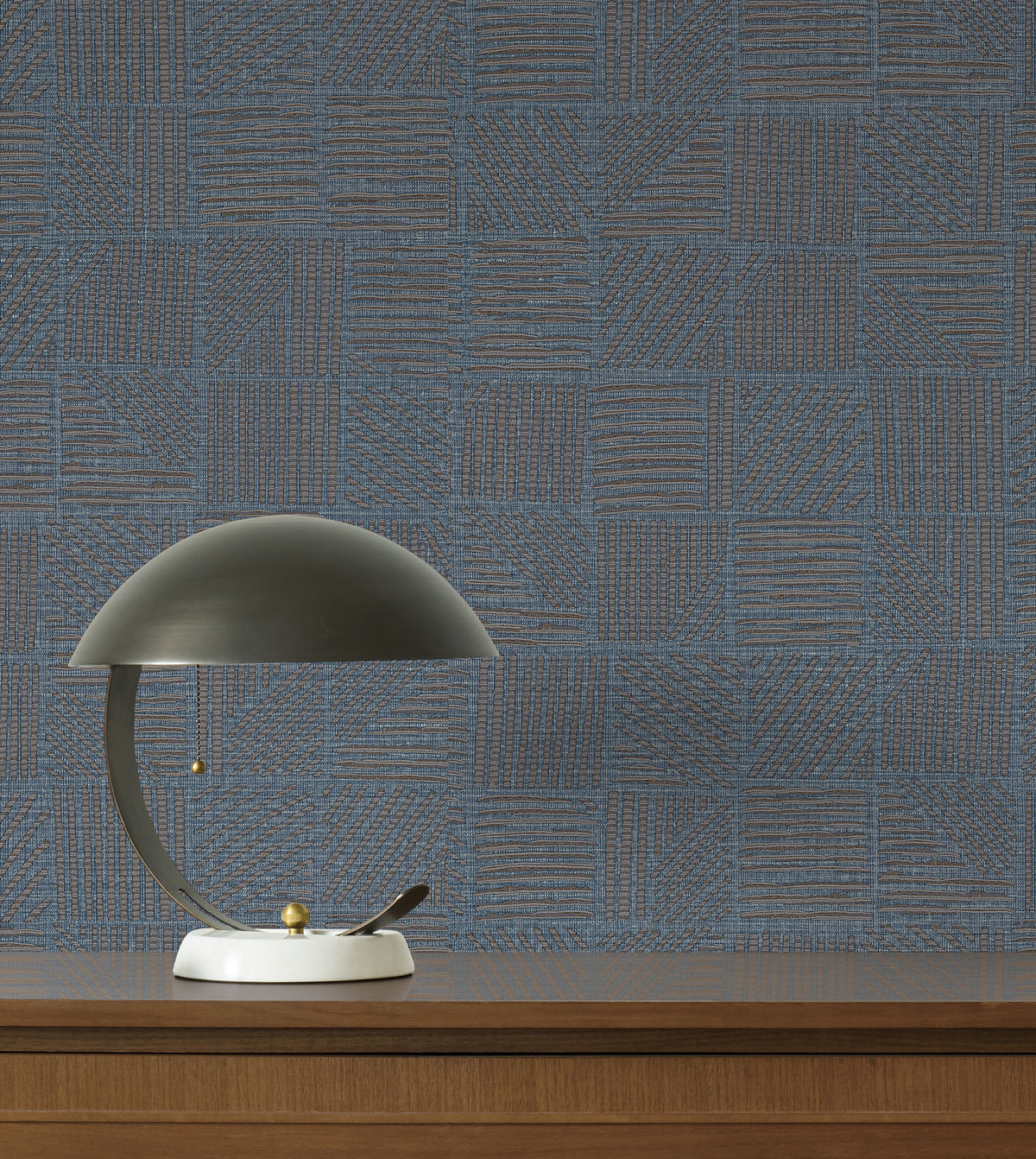 Chiseled Patchwork Faux Fabric Wallpaper in Sapphire color - pattern number 4228-84161 - by York in the Maestro collection