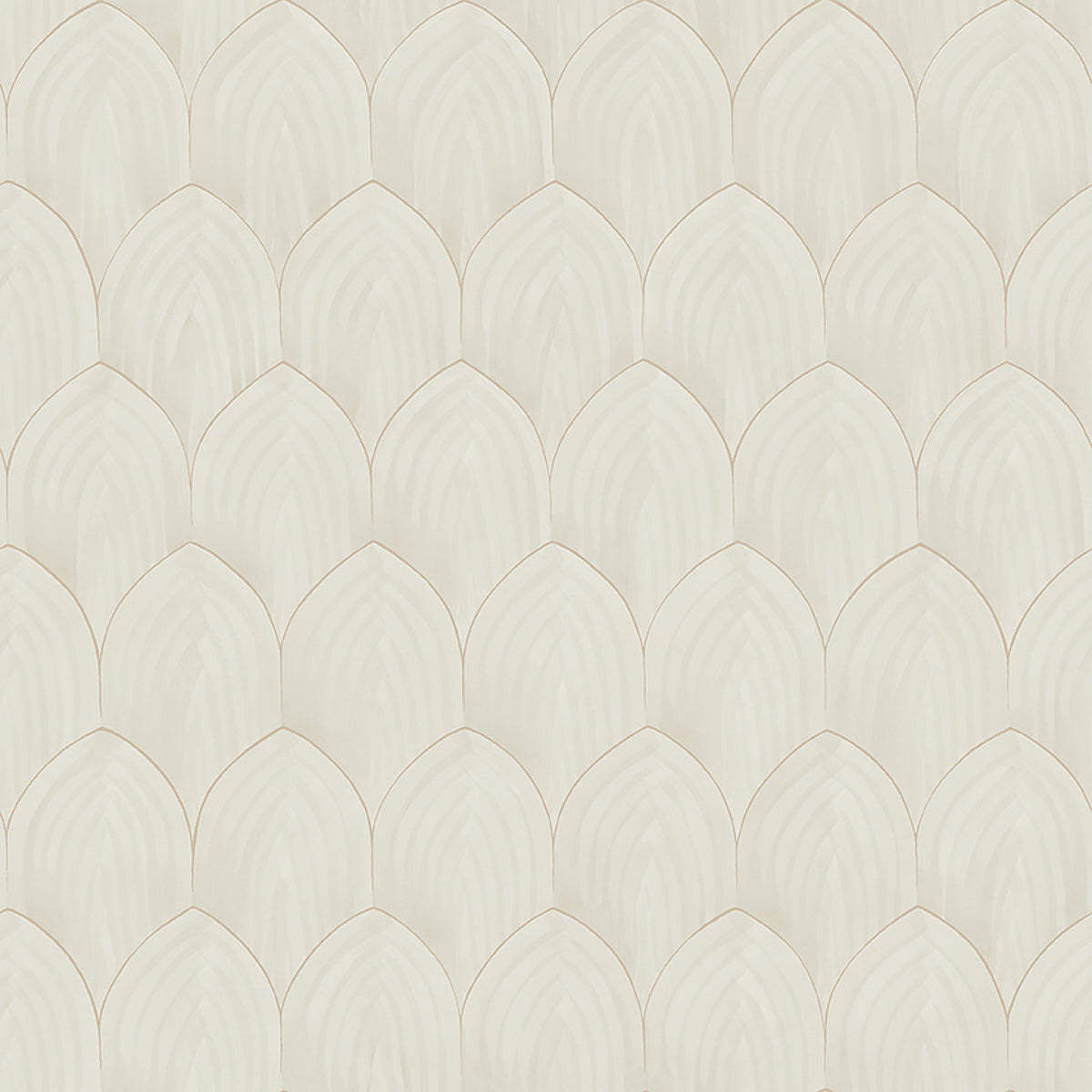Golden Arches wallpaper in stone and gold color - pattern number 4274 - by Schumacher in the Borastapeter collection
