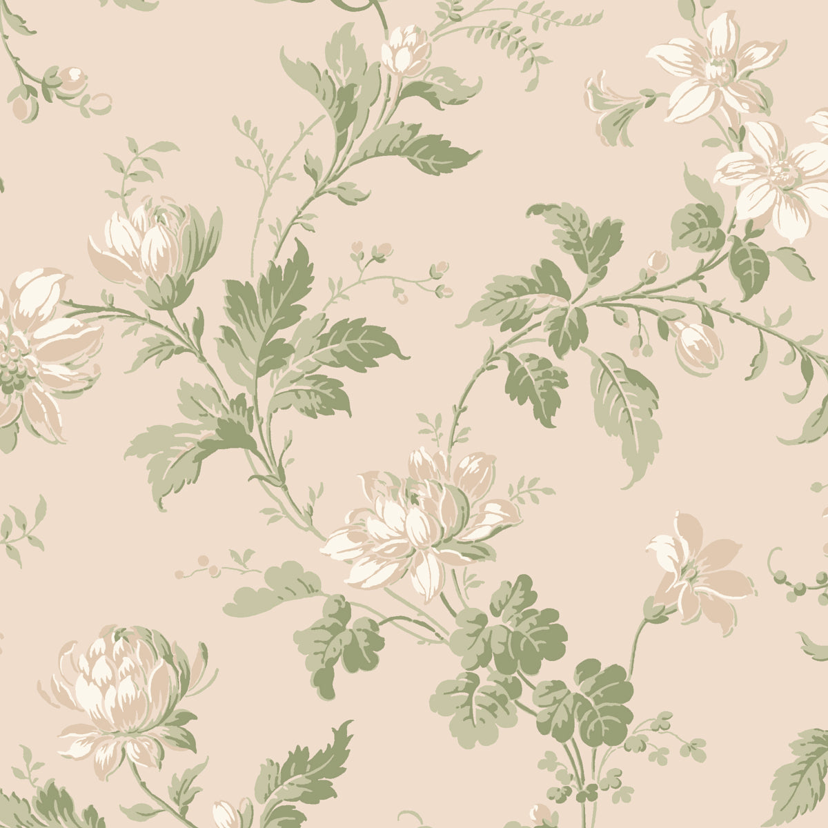 Blomslinga wallpaper in leaf color - pattern number 4519 - by Schumacher in the Borastapeter collection