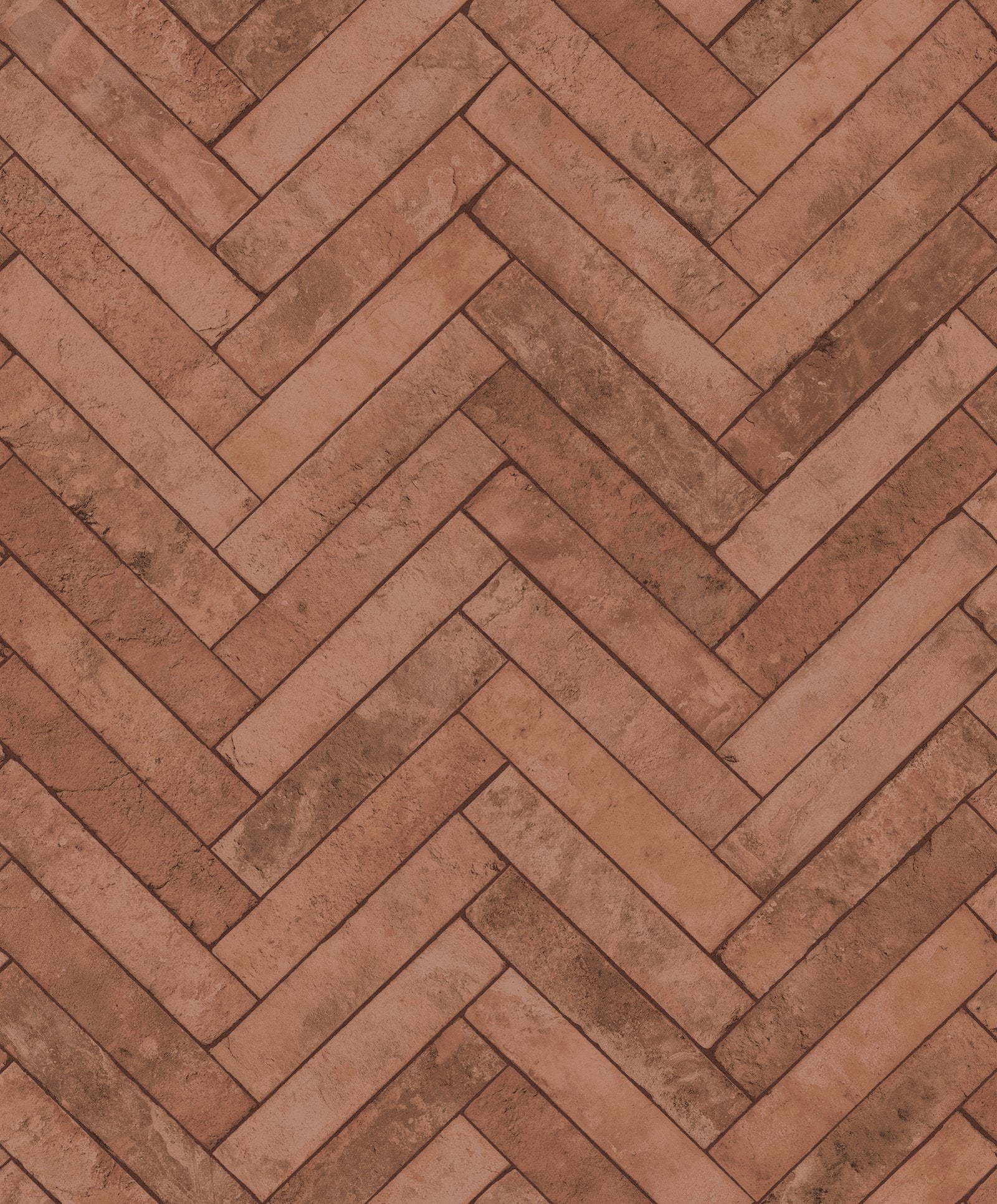 Brick Herringbone wallpaper in red color - pattern number 45763 - by Galerie in the The Bricks And More collection