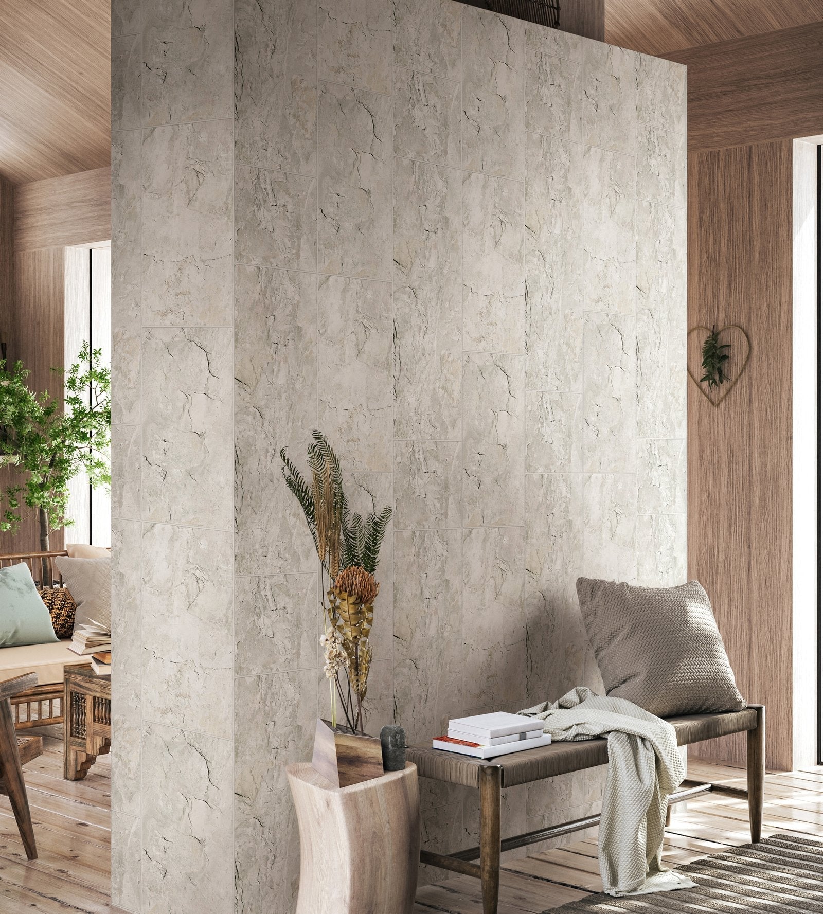 Tile optic wallpaper in silver grey color - pattern number 45767 - by Galerie in the The Bricks And More collection