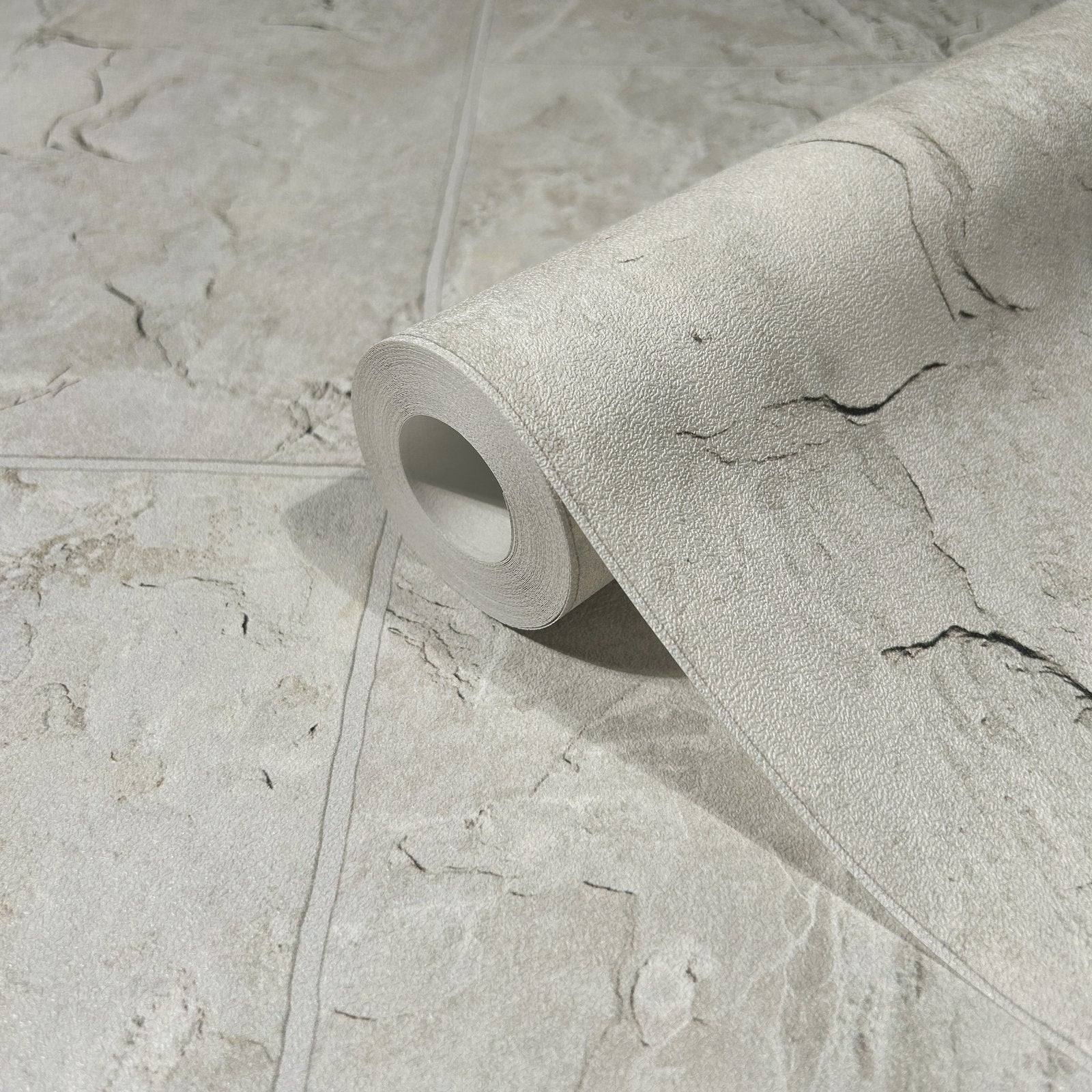 Tile optic wallpaper in silver grey color - pattern number 45767 - by Galerie in the The Bricks And More collection