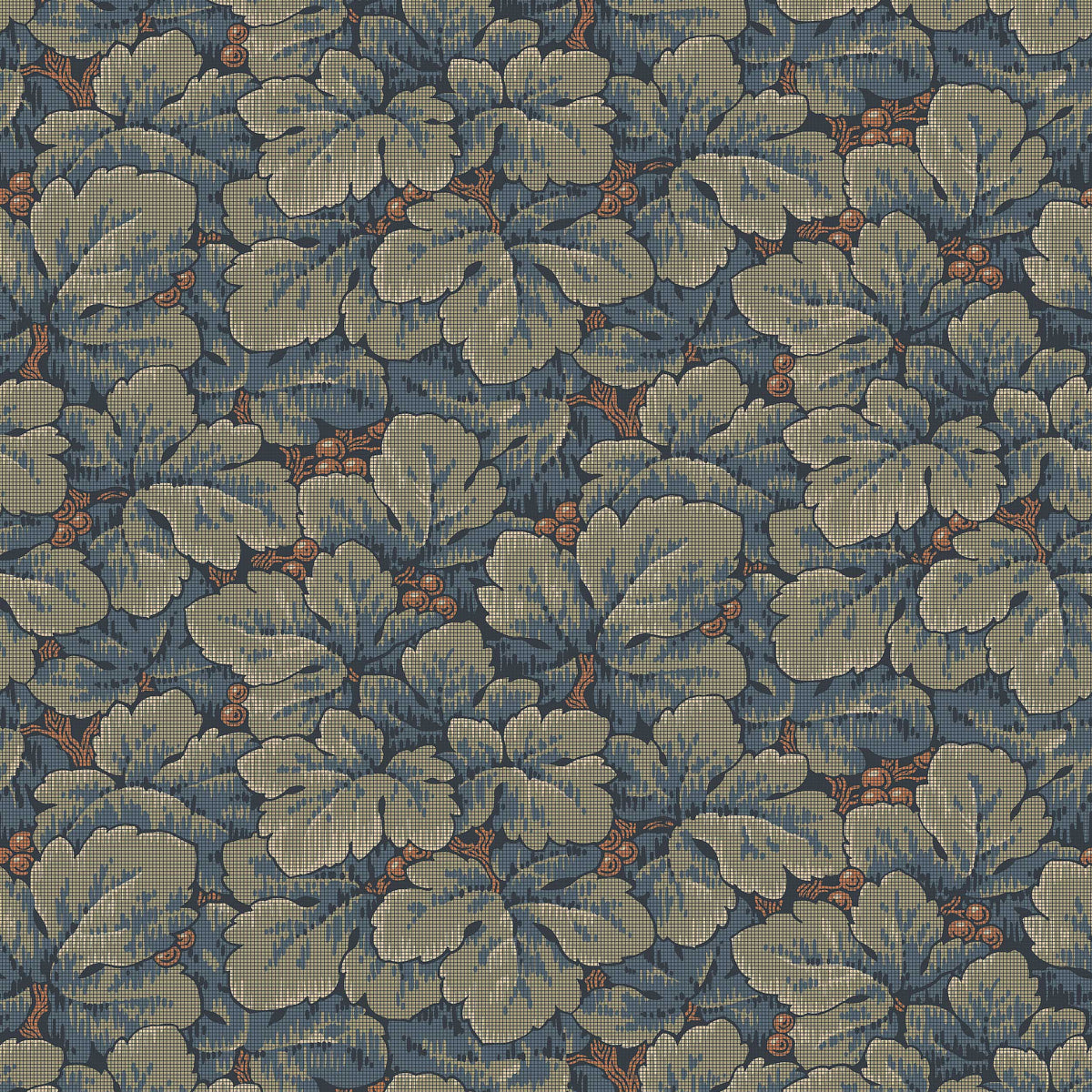 Waldemar Wallpaper in blue and green color - pattern number 4587 - by Schumacher in the Borastapeter collection