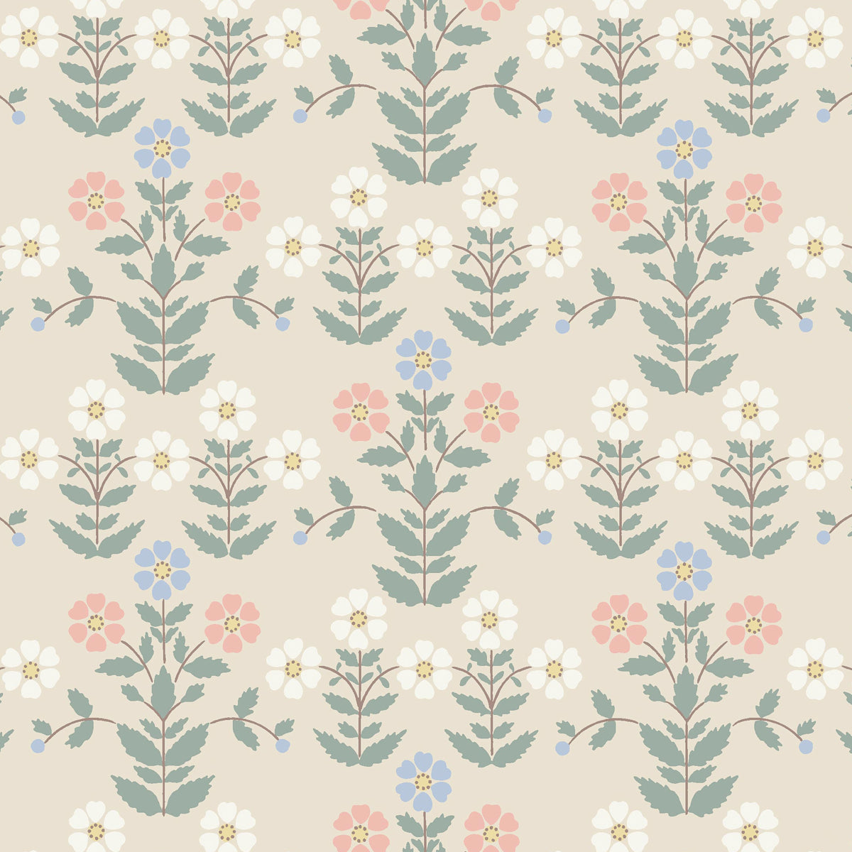Sippor wallpaper in multi color - pattern number 4812 - by Schumacher in the Borastapeter collection