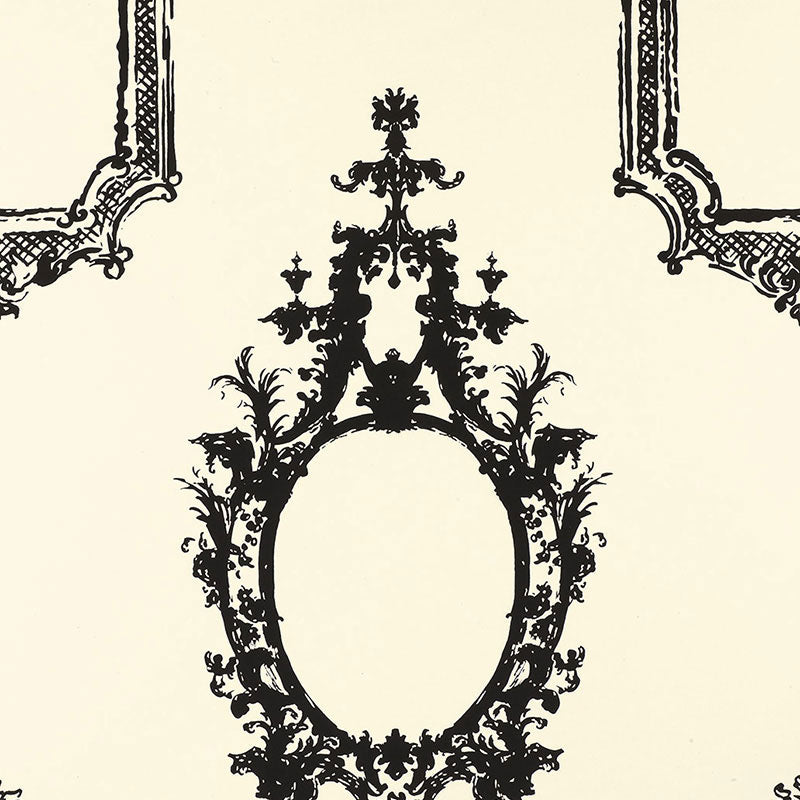 Go Baroque fabric in noir and blanc color - pattern number 5003290 - by Schumacher in the Avant Garde collection