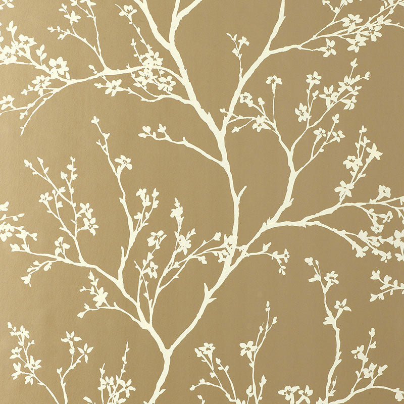 Twiggy fabric in champagne color - pattern number 5003341 - by Schumacher in the Modern Nature collection
