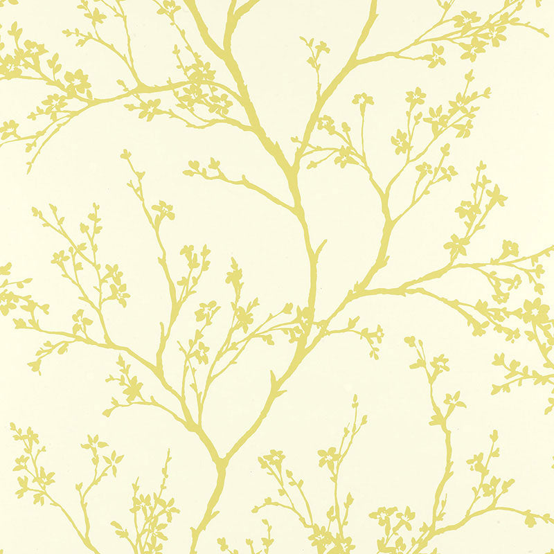 Twiggy fabric in soft chartreuse color - pattern number 5003342 - by Schumacher in the Avant Garde collection