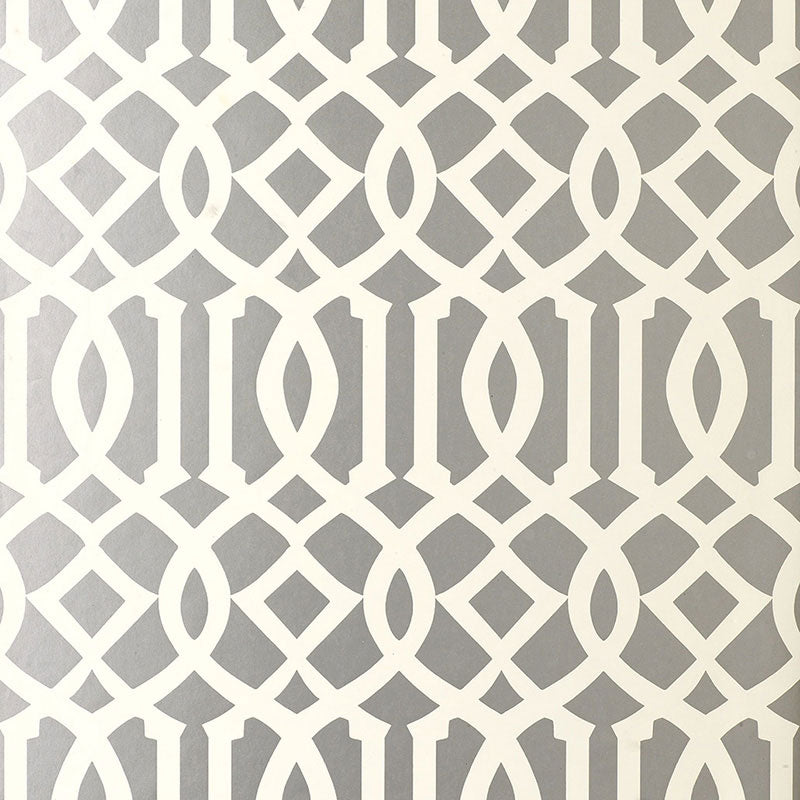 Imperial Trellis fabric in silver color - pattern number 5003362 - by Schumacher in the Avant Garde collection