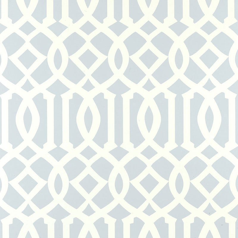 Imperial Trellis fabric in soft aqua color - pattern number 5003363 - by Schumacher in the Print Happy Wallpapers collection