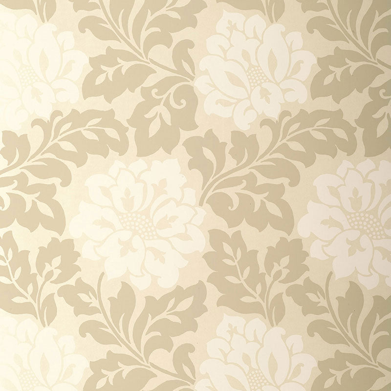 Saraceno Damask wallpaper in topaz color - pattern number 5003633 - by Schumacher in the Palazzo collection