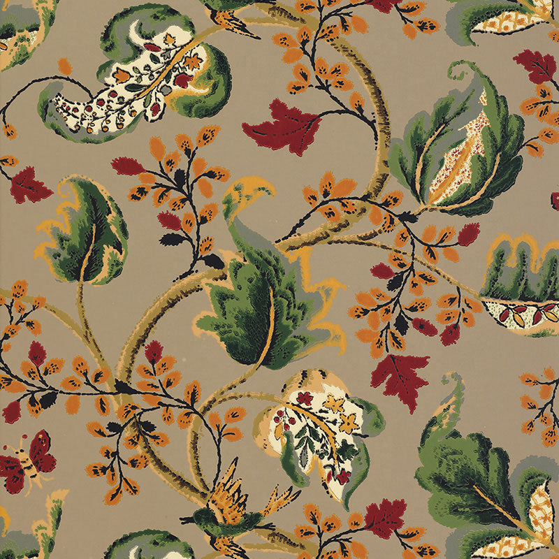 Fox Hollow fabric in multi on flannel color - pattern number 5004100 - by Schumacher in the Perennial Favorites collection