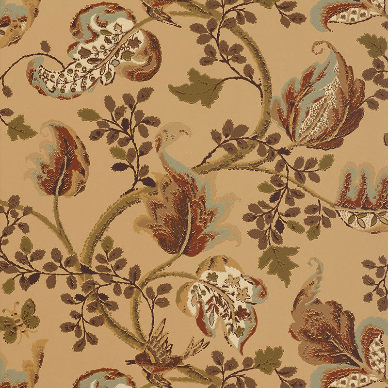 Fox Hollow fabric in honey and smoke color - pattern number 5004103 - by Schumacher in the Perennial Favorites collection