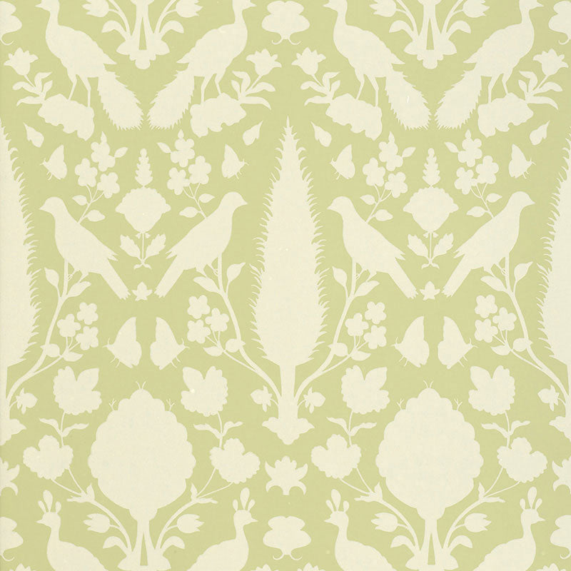 Chenonceau fabric in sage color - pattern number 5004120 - by Schumacher in the Print Happy Wallpapers collection